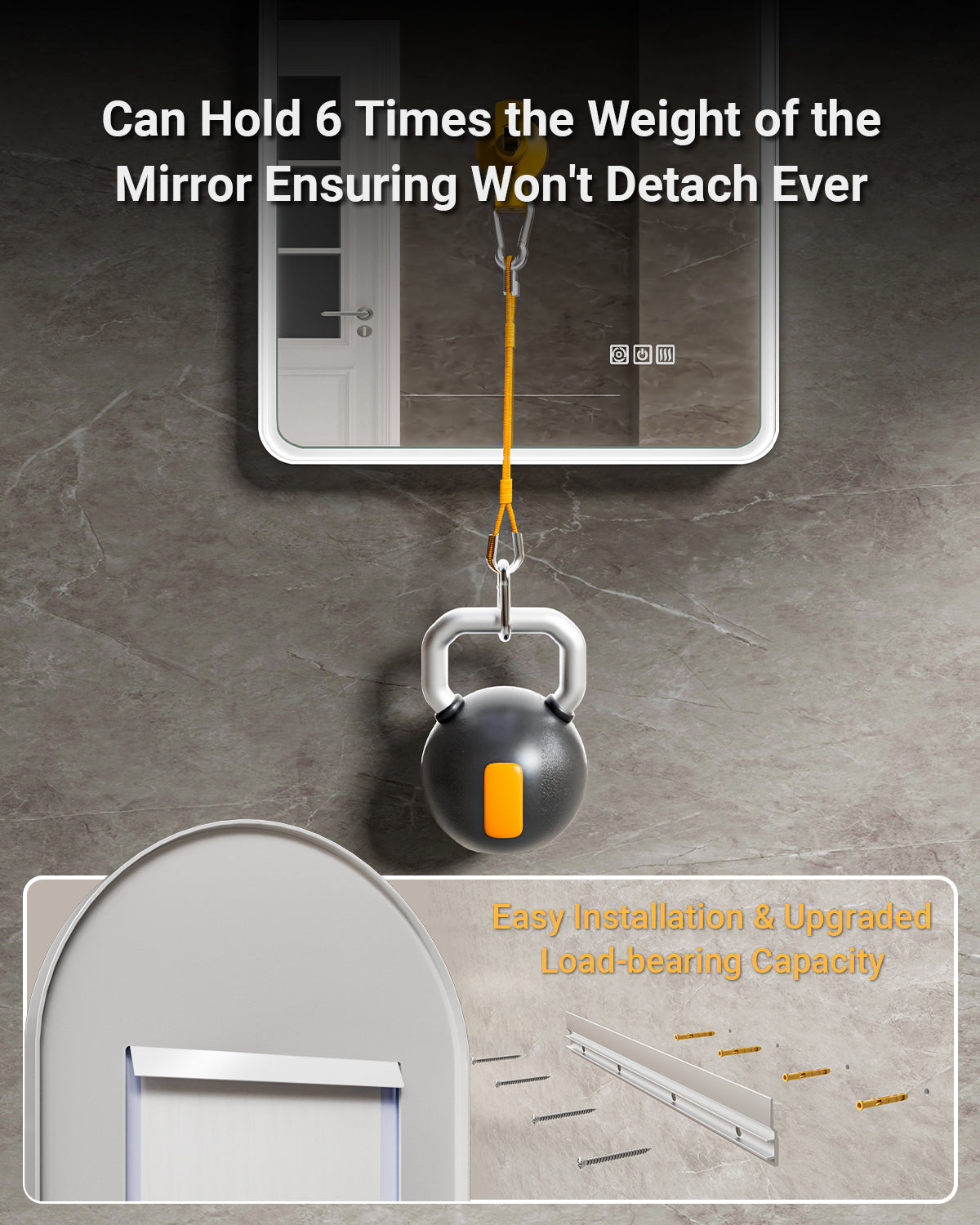 ArcLuxe 40x30'' Arched LED Bathroom Mirror