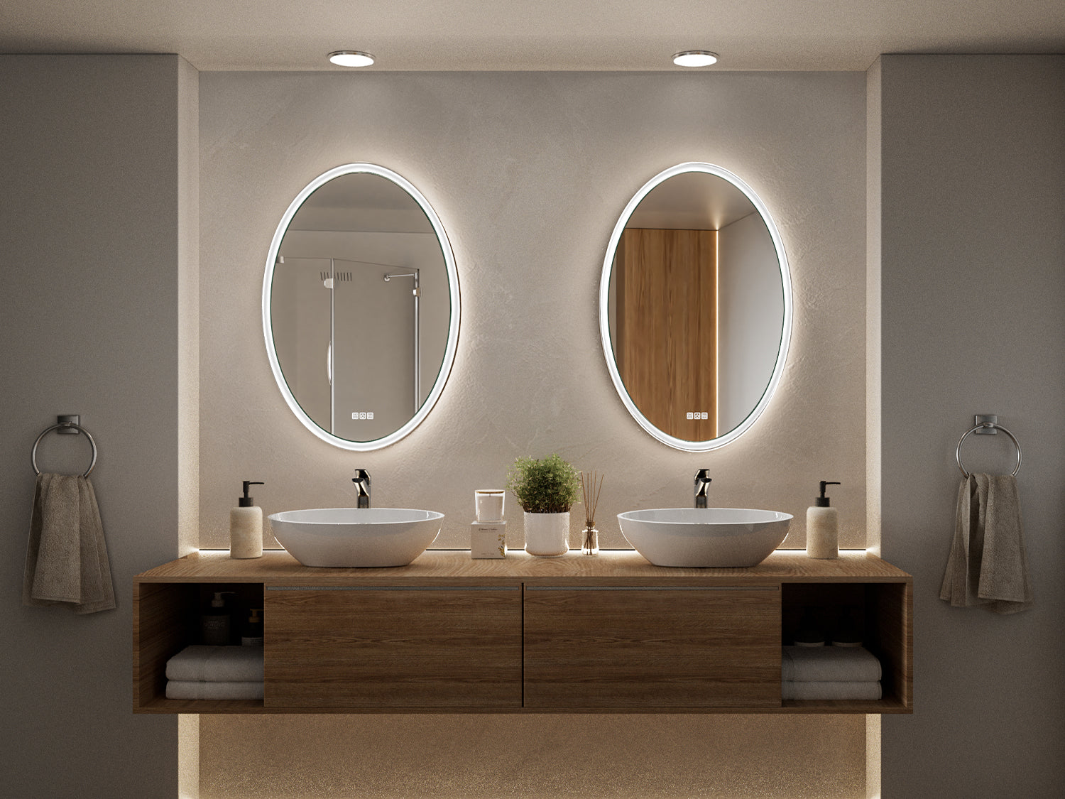ArcLuxe 24x36'' Oval LED Bathroom Mirror