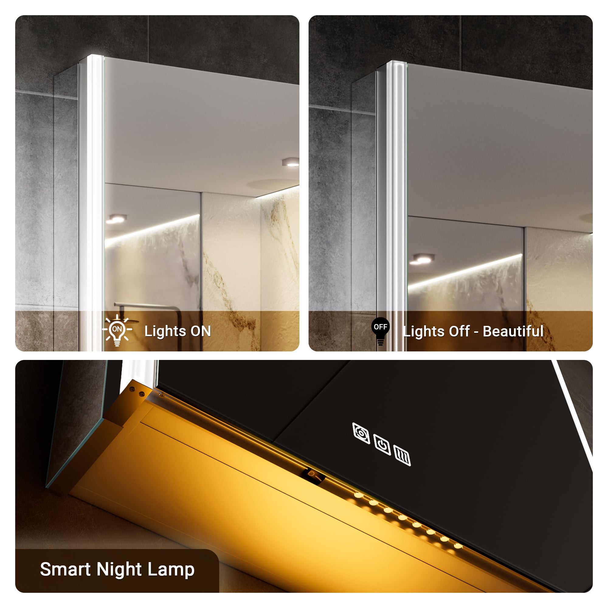 Auralux Core 24x32'' Front-Lit LED Medicine Cabinet Mirror Soft-Close Left Hinge