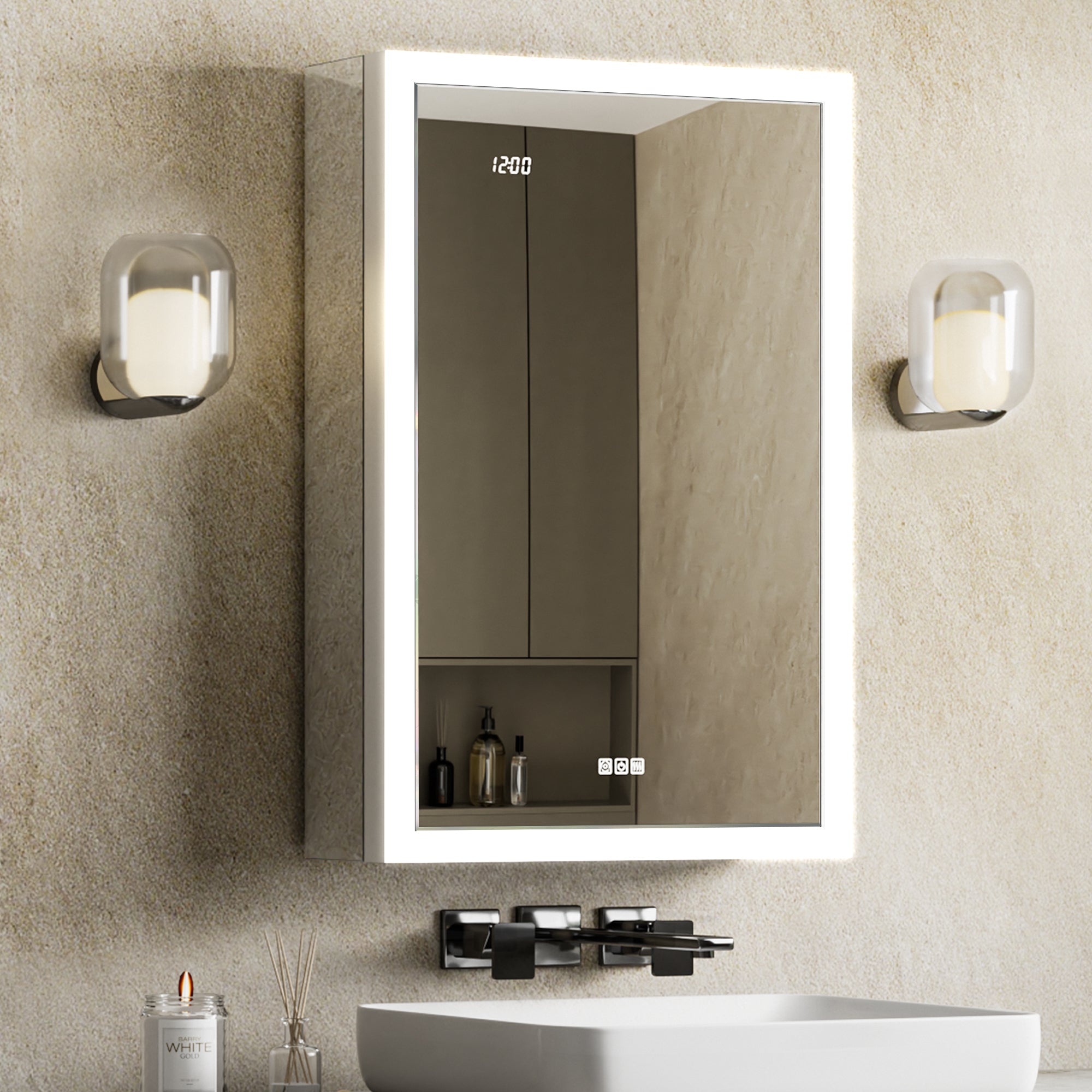 Apex 20x32'' Intelligent Anti-Fog LED Medicine Cabinet – Left Hinge