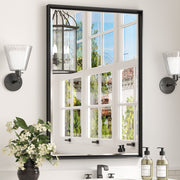 Lusso Beveled Rectangle Bathroom Mirror | 24" x 36" Large Metal Framed Wall Mirror for Double Vanity