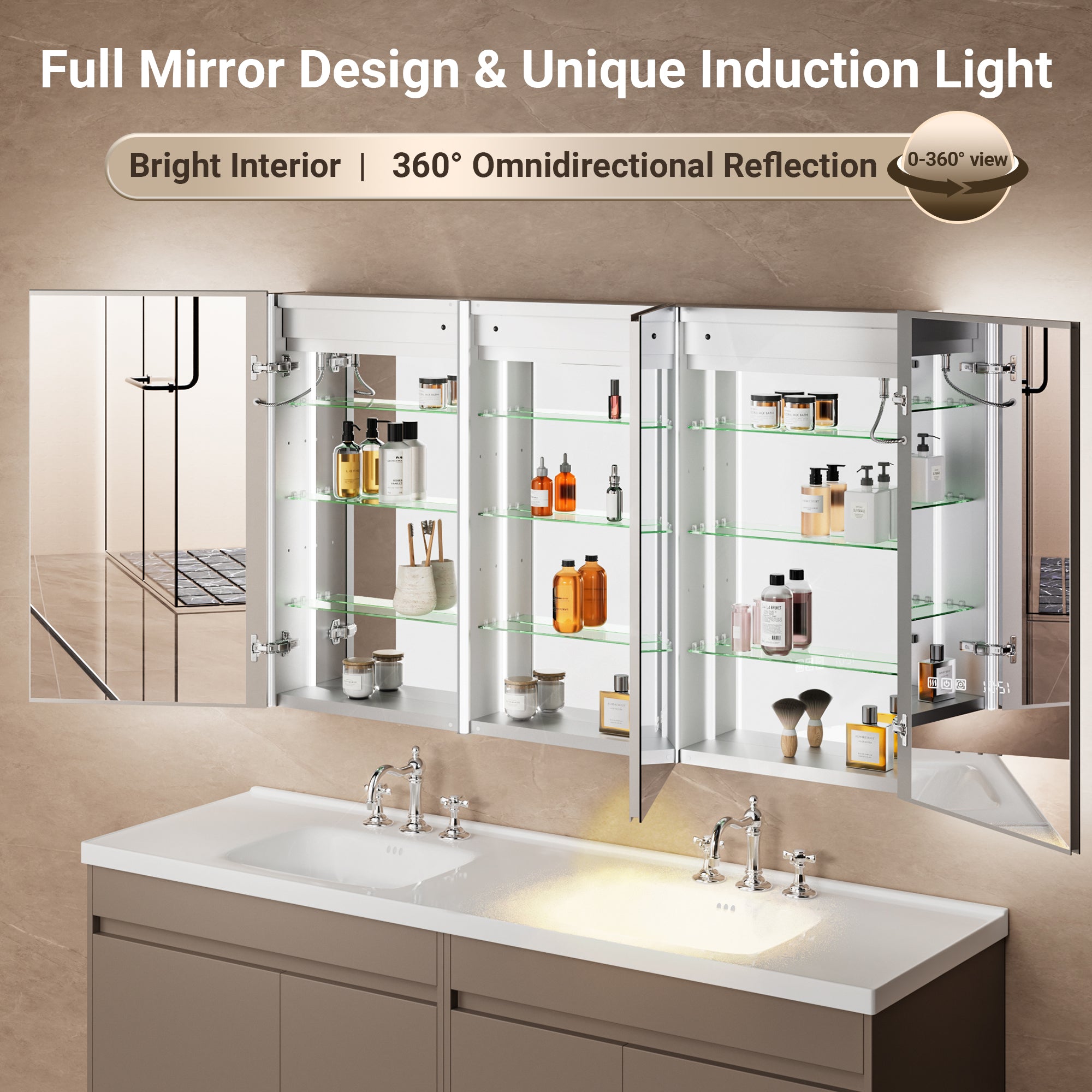 Auralux Pro 72x32'' LED Lighted Medicine Cabinet Mirror