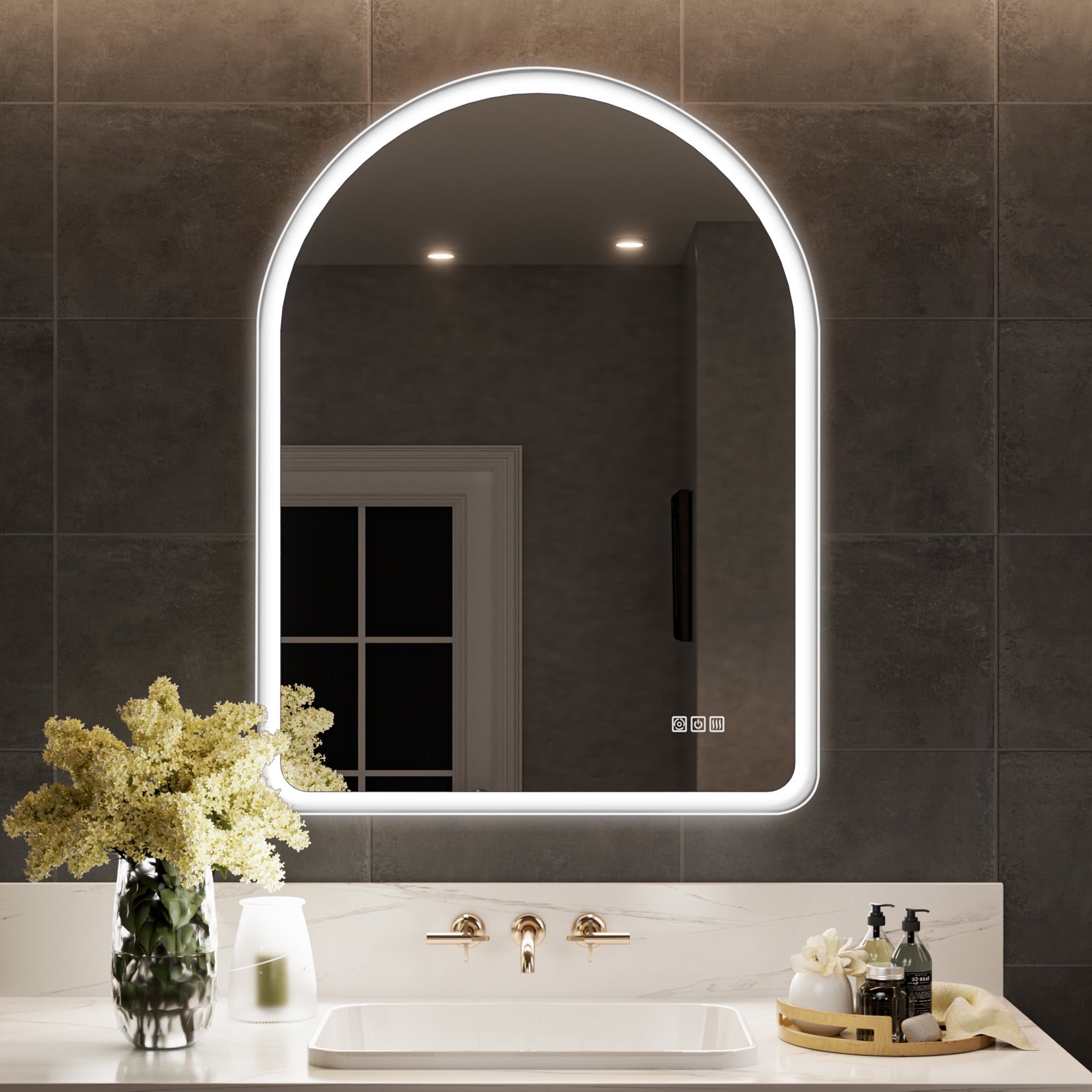 ArcLuxe 40x30'' Arched LED Bathroom Mirror