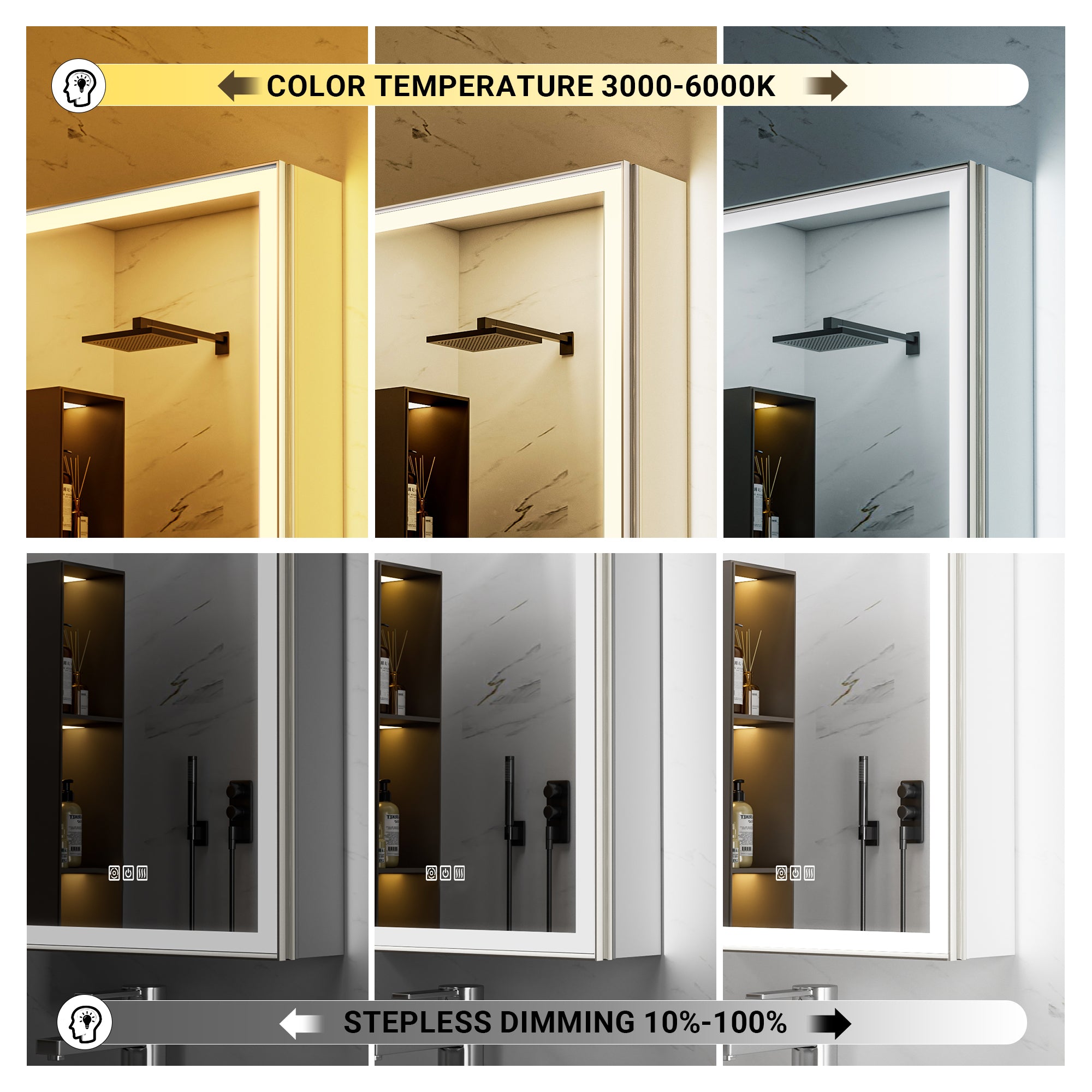 16"×60" Tall LED Medicine Cabinet with Mirror – Left Hinge
