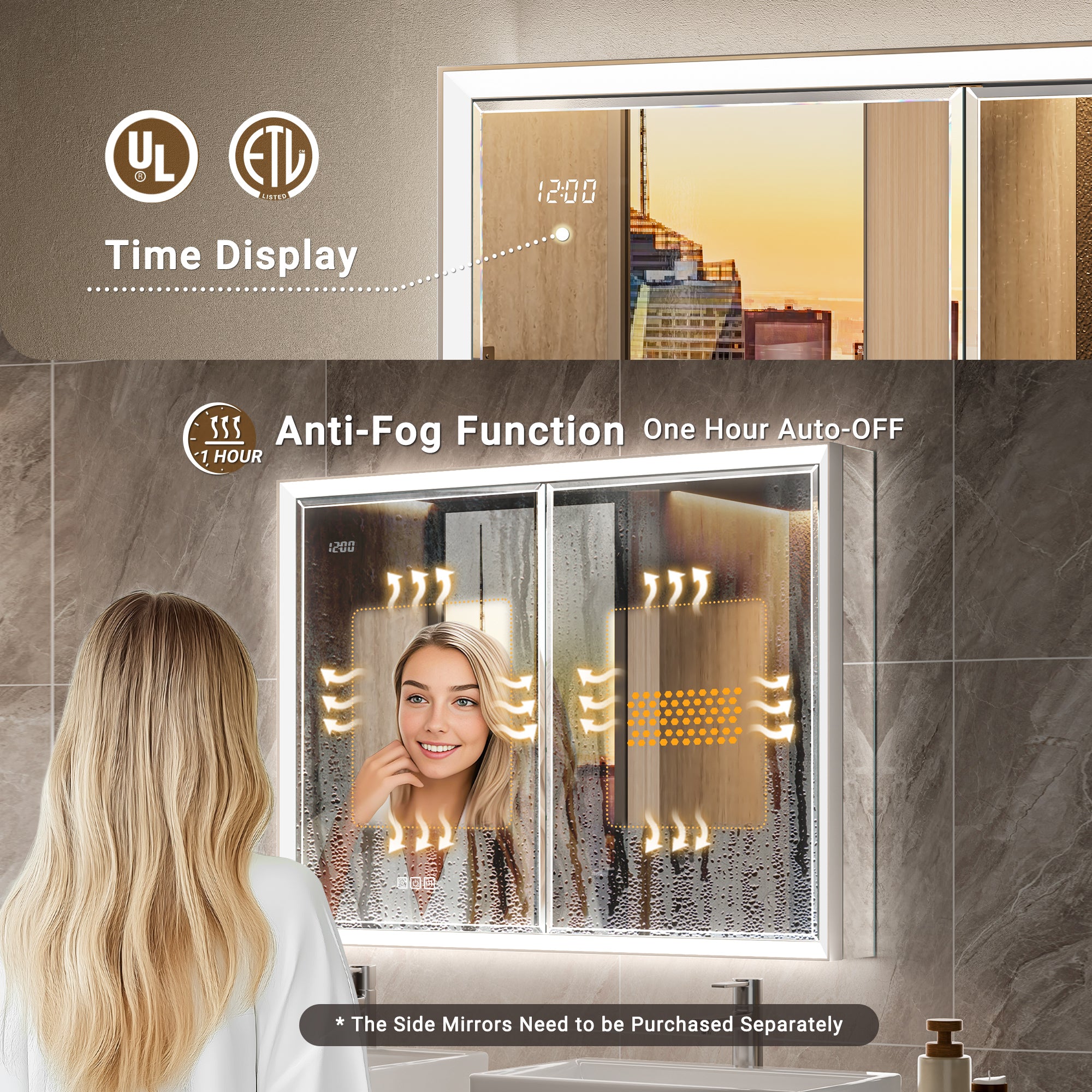 Prism 40x30'' Double-Beveled Artisan LED Medicine Cabinet