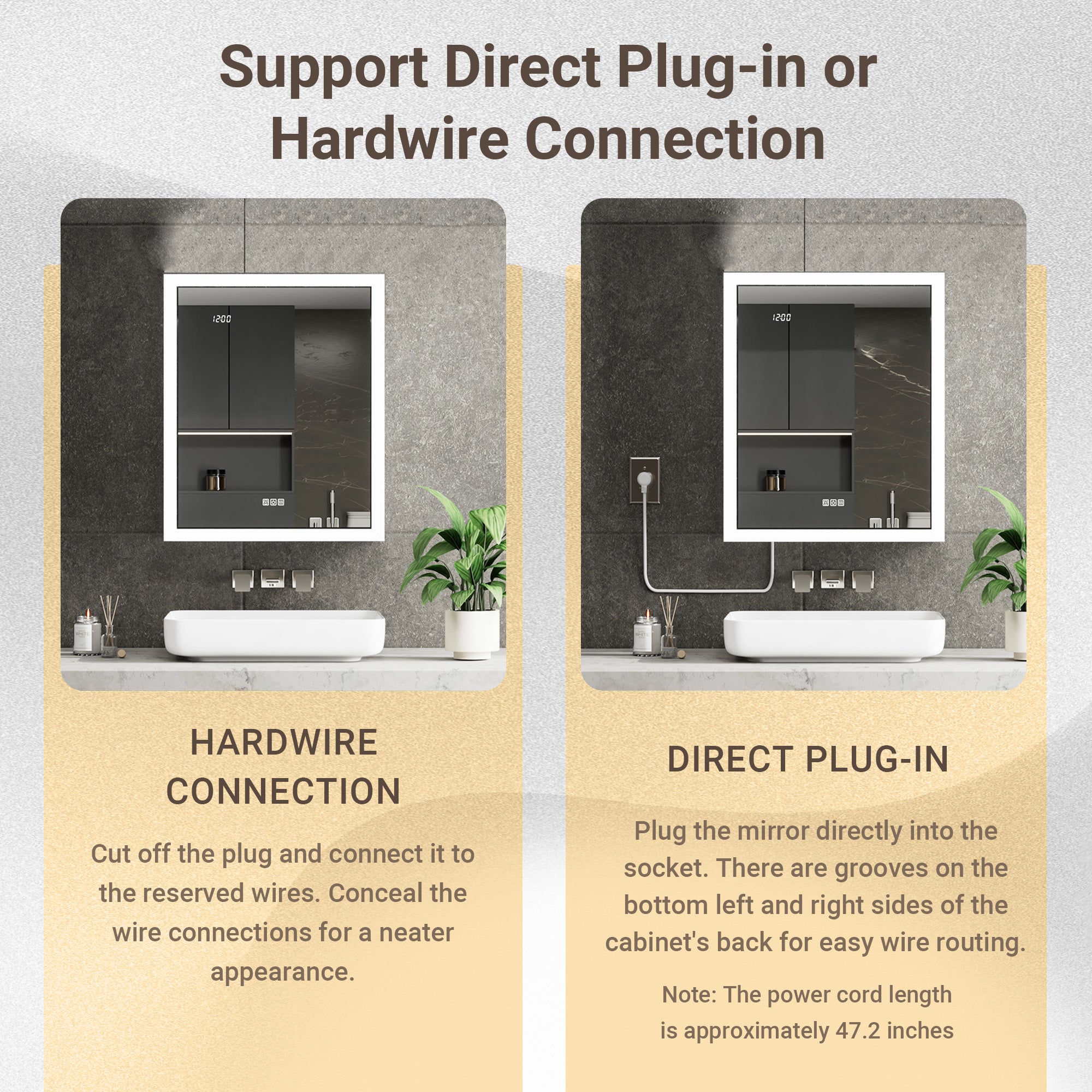 Apex 20x26'' Intelligent Anti-Fog LED Medicine Cabinet – Left Hinge