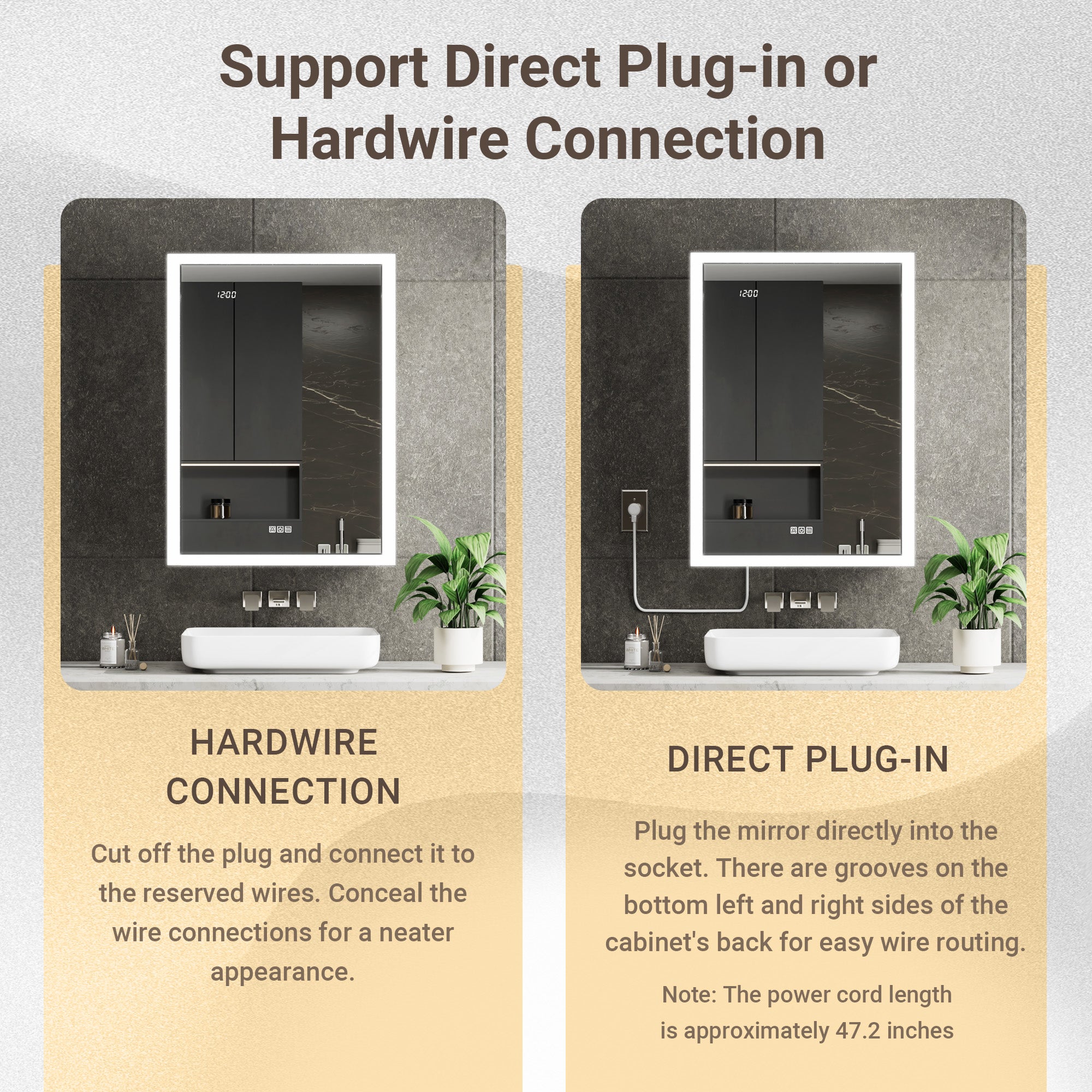 Apex 24x32'' Intelligent Anti-Fog LED Medicine Cabinet – Left Hinge