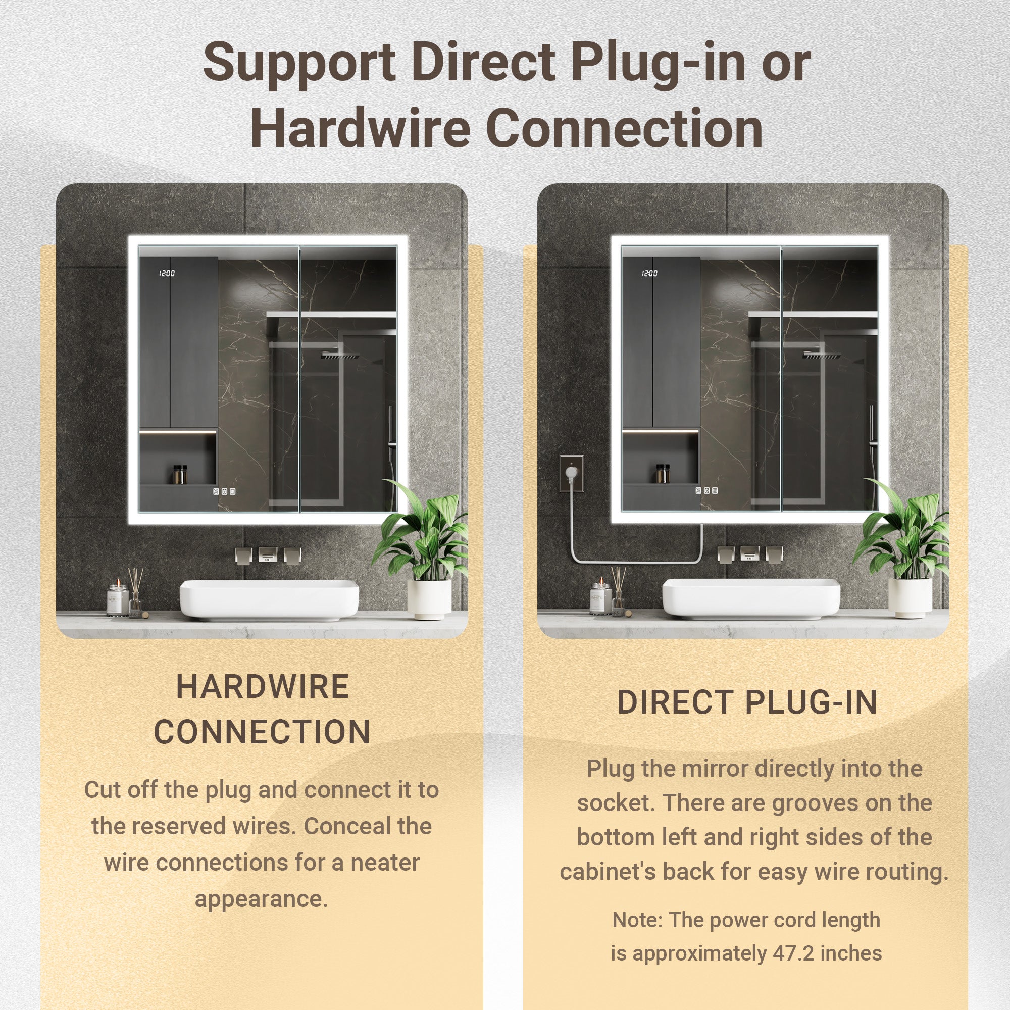 Apex 30x32'' Intelligent Anti-Fog LED Medicine Cabinet