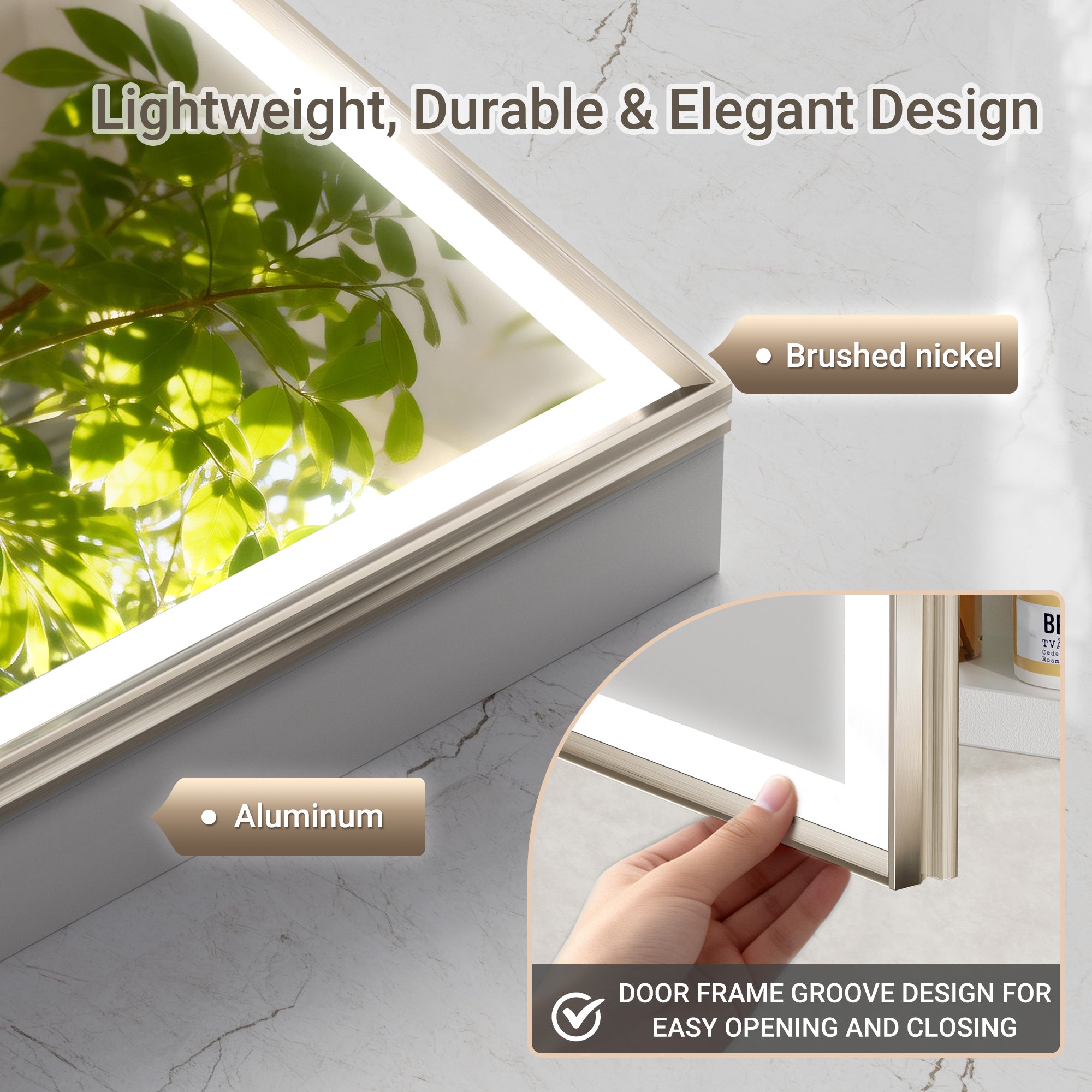 60"×20" Tall LED Medicine Cabinet with Mirror – Outlet & Sensor Inner Light