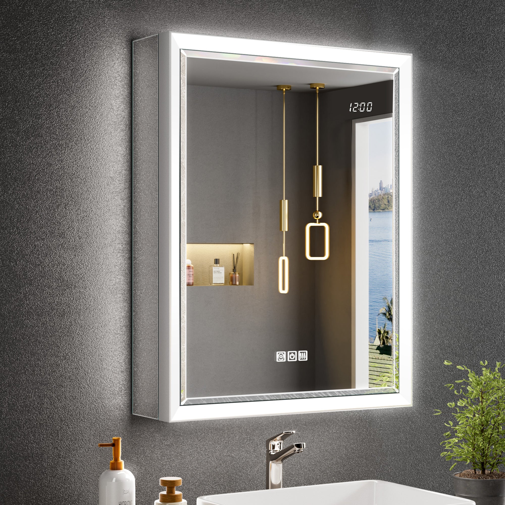 Prism 20x26'' Double-Beveled Artisan LED Medicine Cabinet Right-Hand Hinge