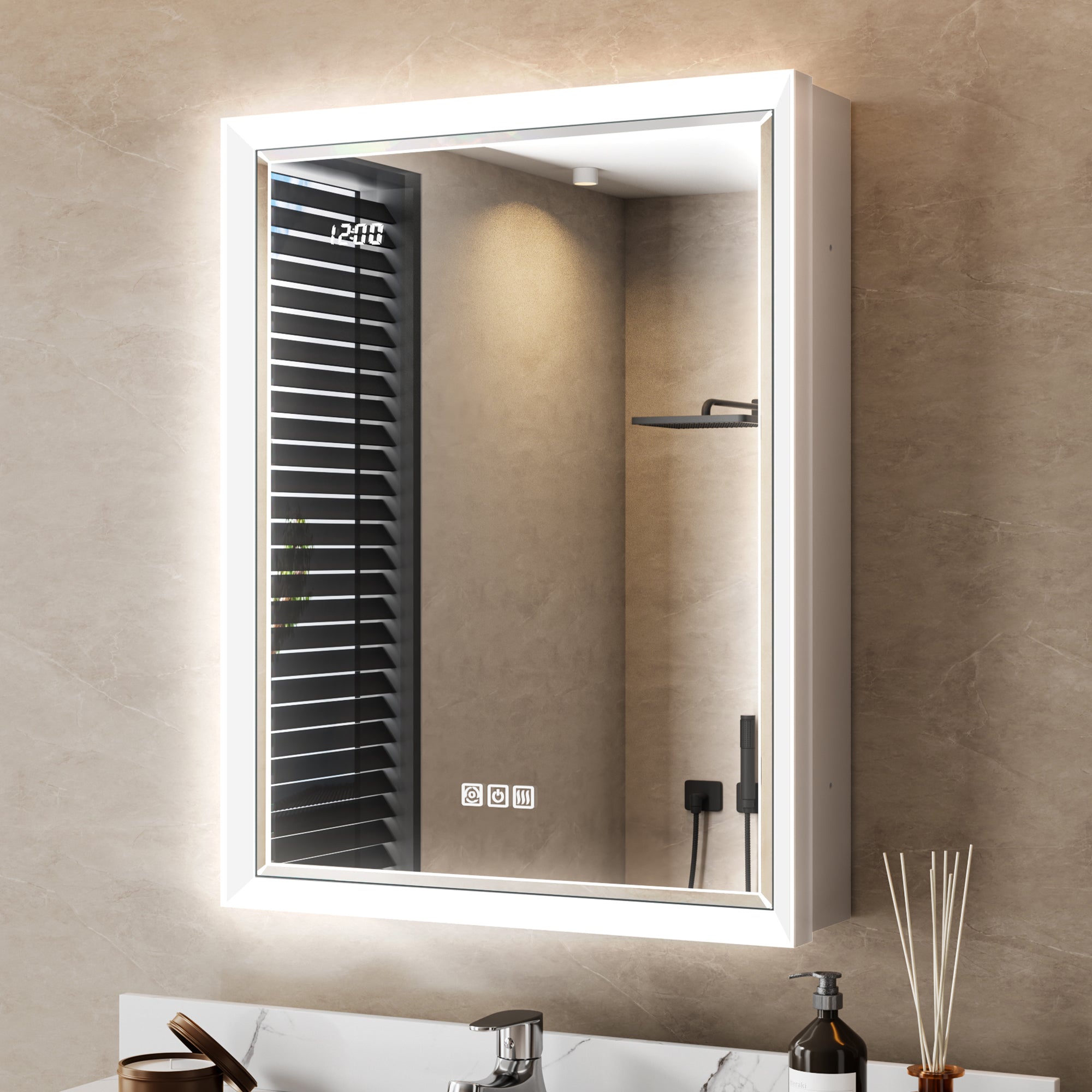 Prism 20x26'' Double-Beveled Artisan LED Medicine Cabinet Left-Hand Hinge