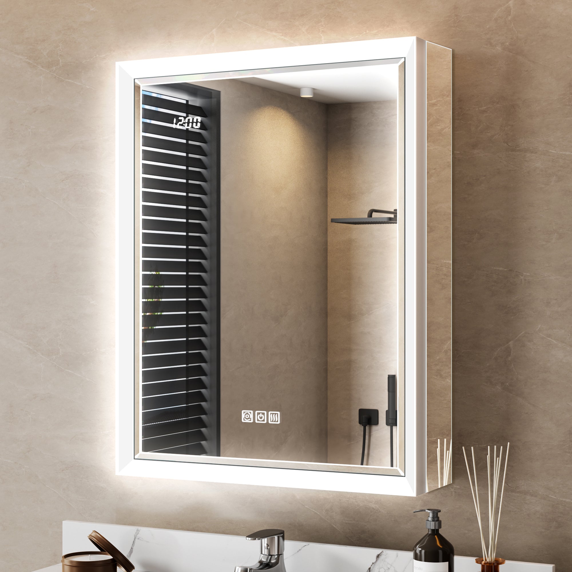 Prism 20x26'' Double-Beveled Artisan LED Medicine Cabinet Left-Hand Hinge