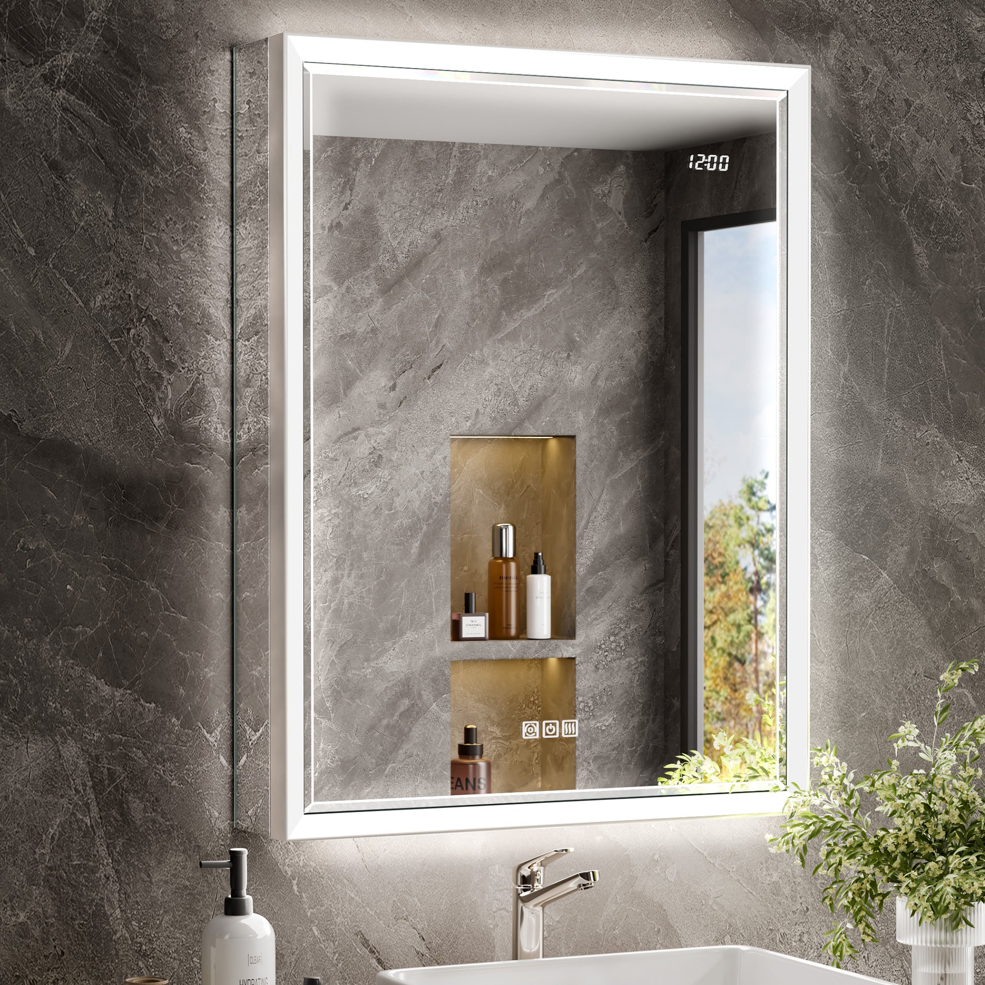 Prism 24x32'' Double-Beveled Artisan LED Medicine Cabinet Right-Hand Hinge