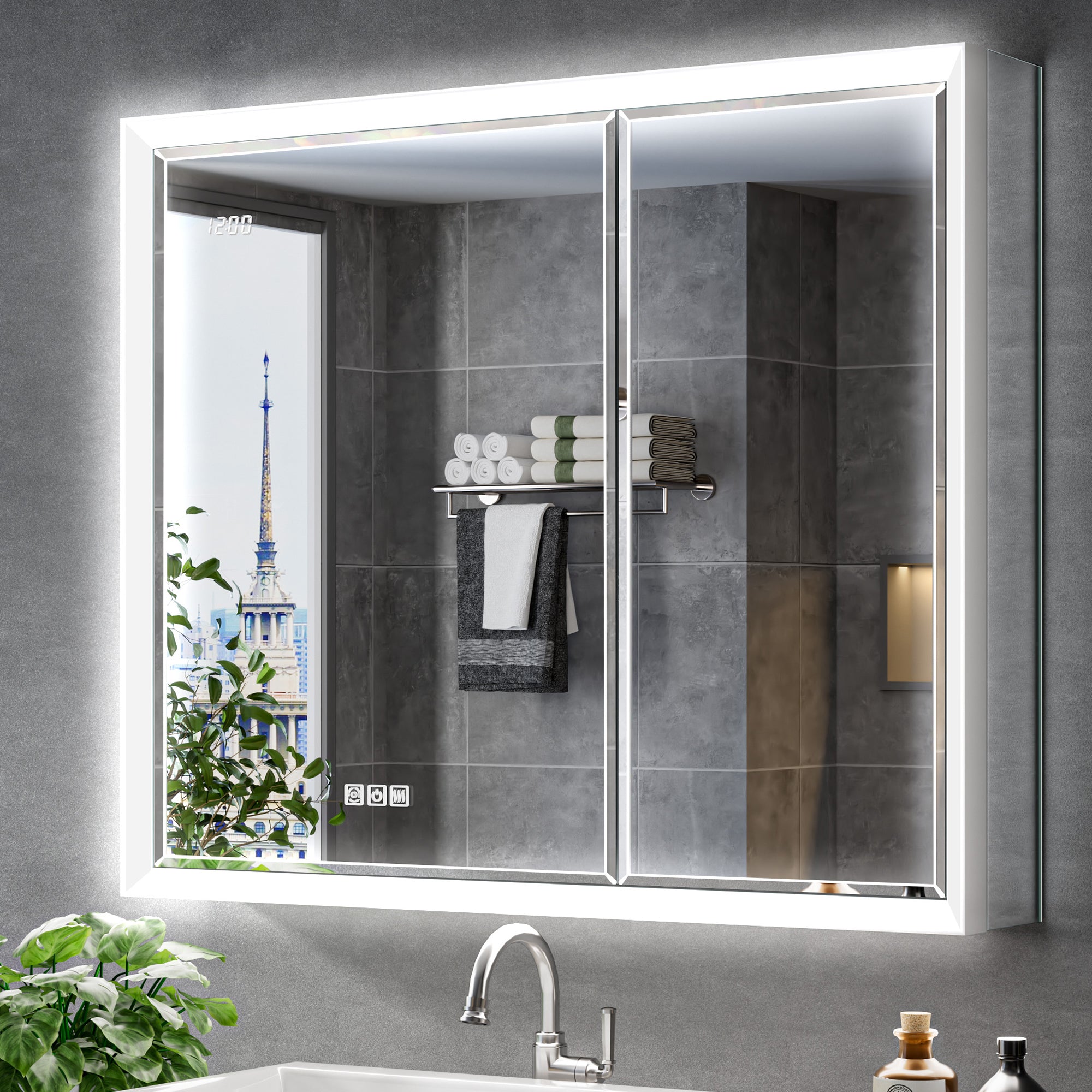 Prism 36x30'' Double-Beveled Artisan LED Medicine Cabinet
