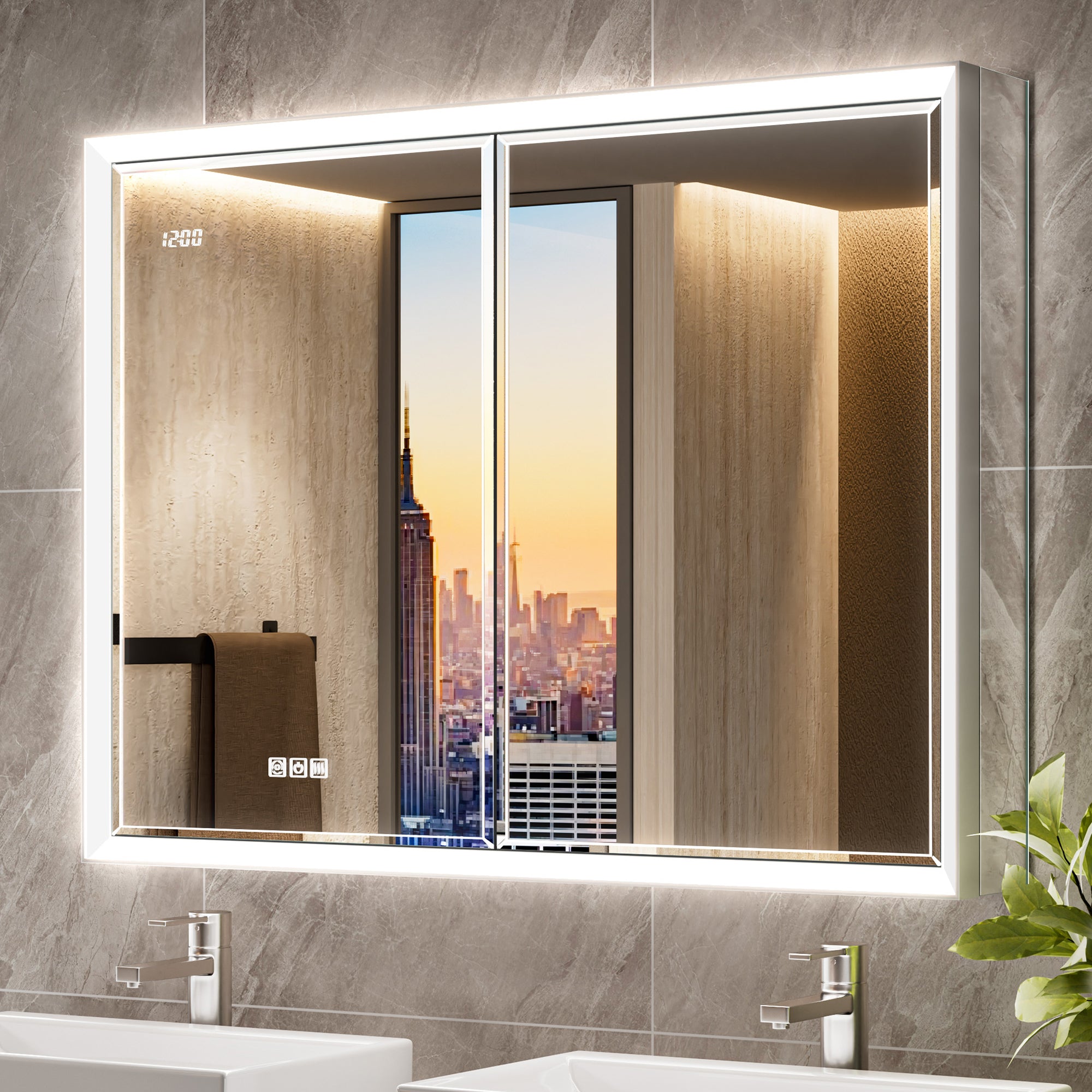 Prism 40x30'' Double-Beveled Artisan LED Medicine Cabinet
