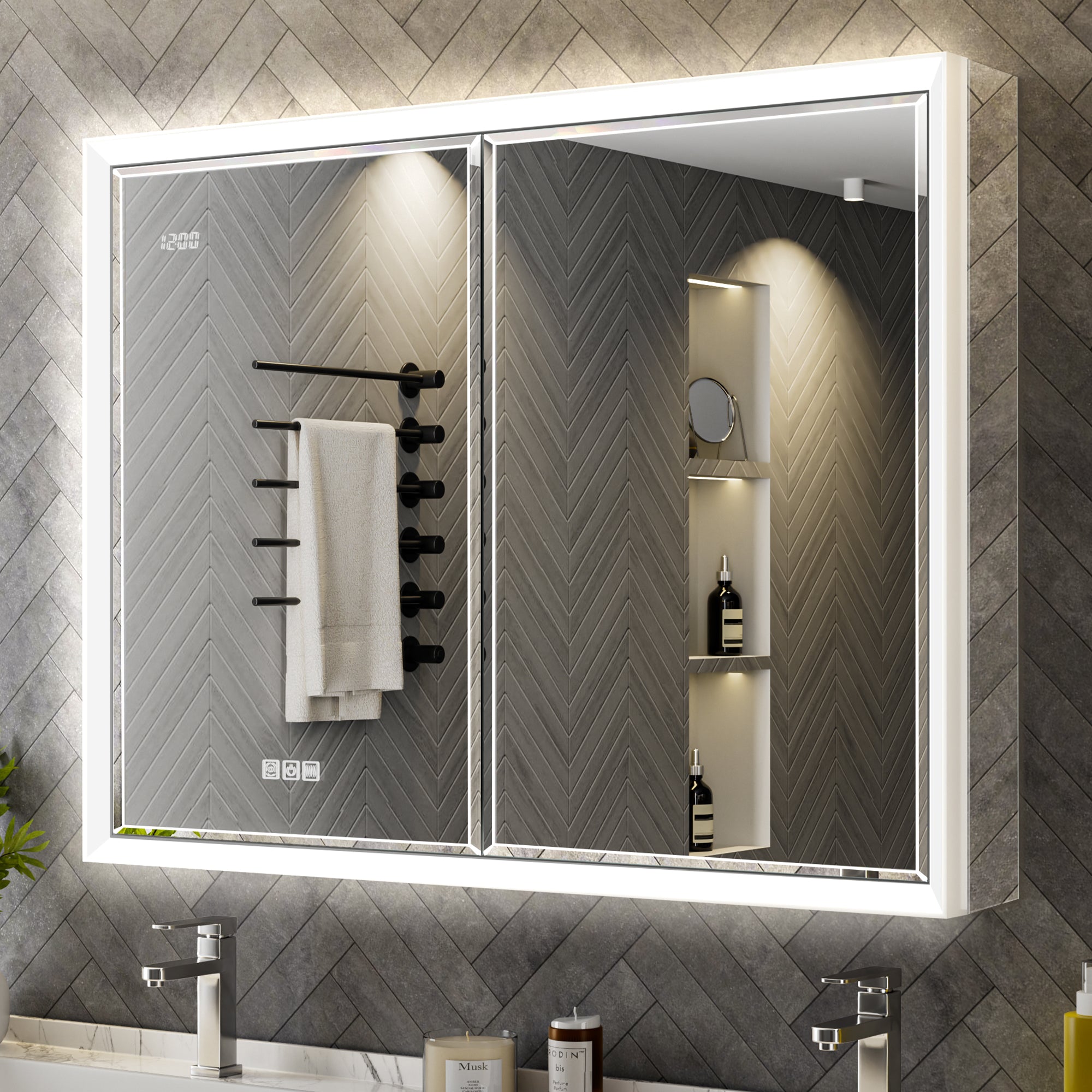 Prism 40x30'' Double-Beveled Artisan LED Medicine Cabinet