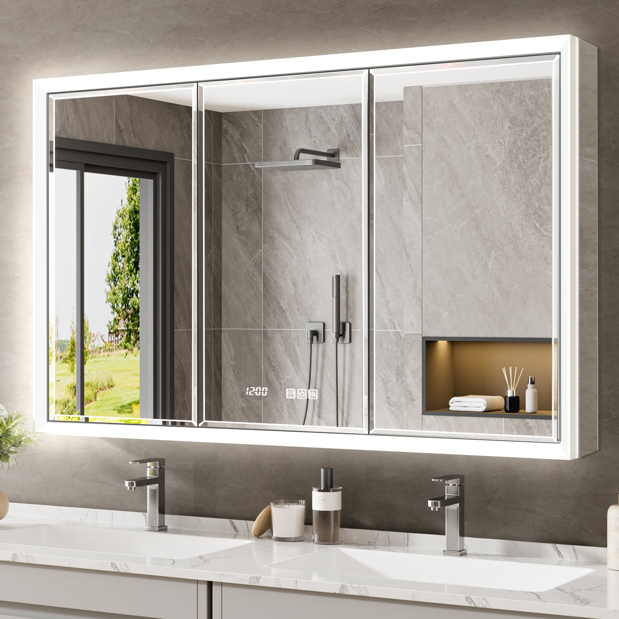 Prism 48x30'' Double-Beveled Artisan LED Medicine Cabinet