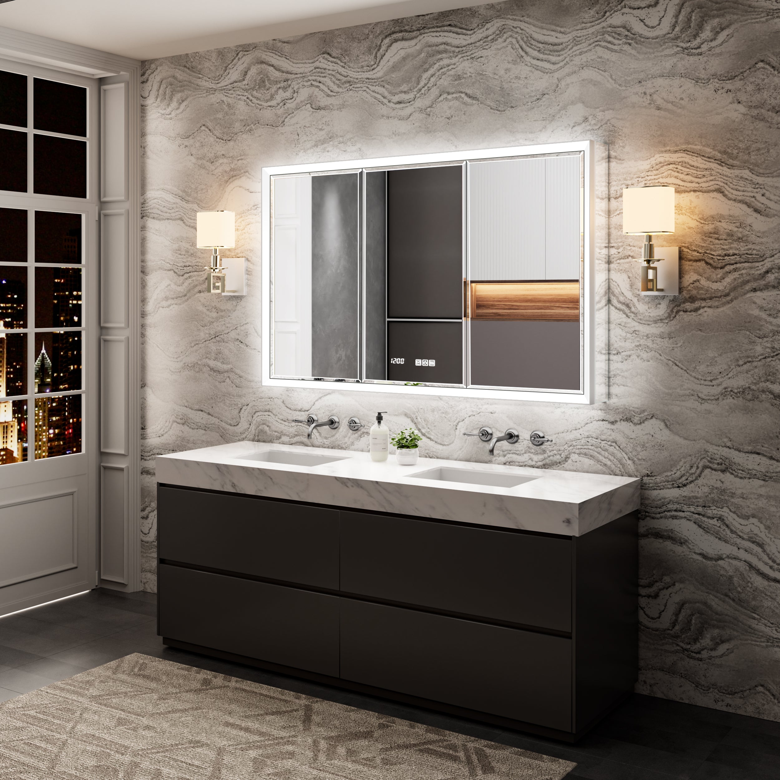 Prism 48x30'' Double-Beveled Artisan LED Medicine Cabinet