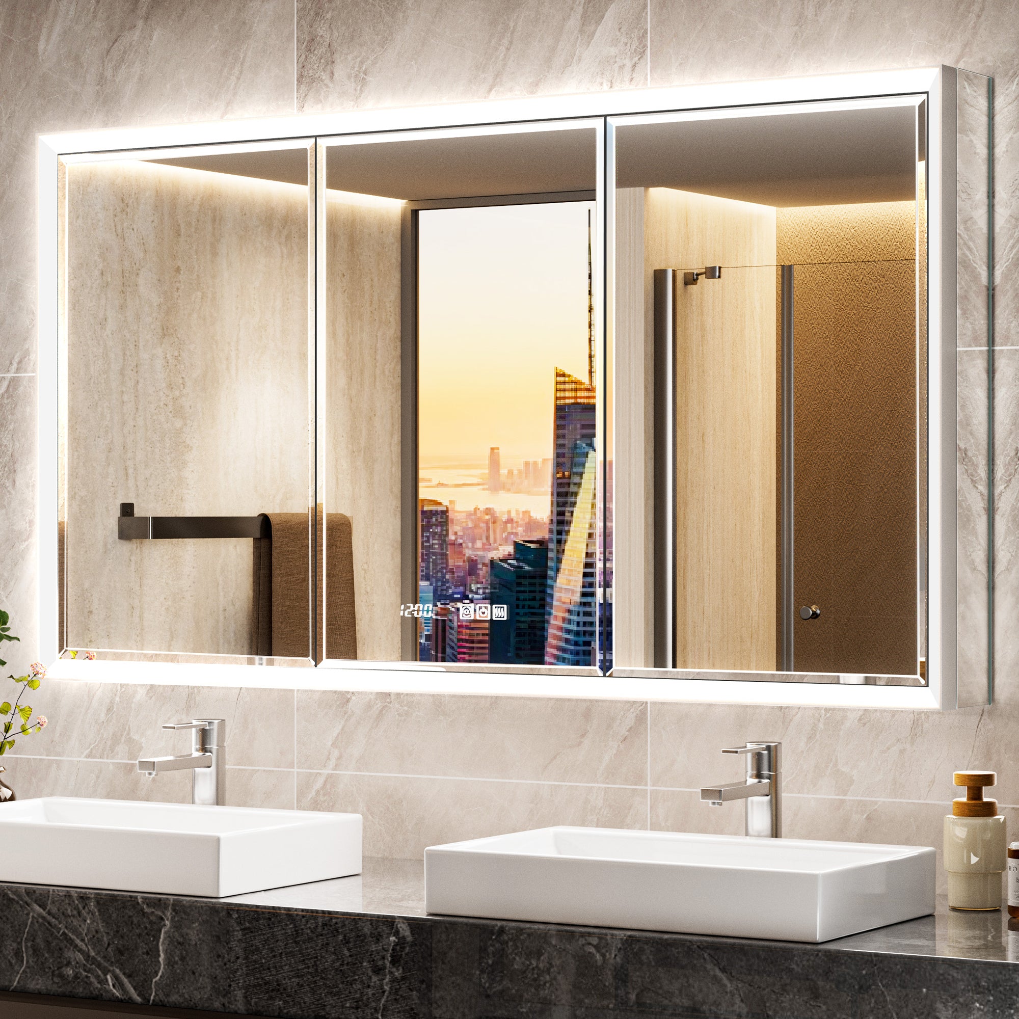 Prism 54x30'' Double-Beveled Artisan LED Medicine Cabinet