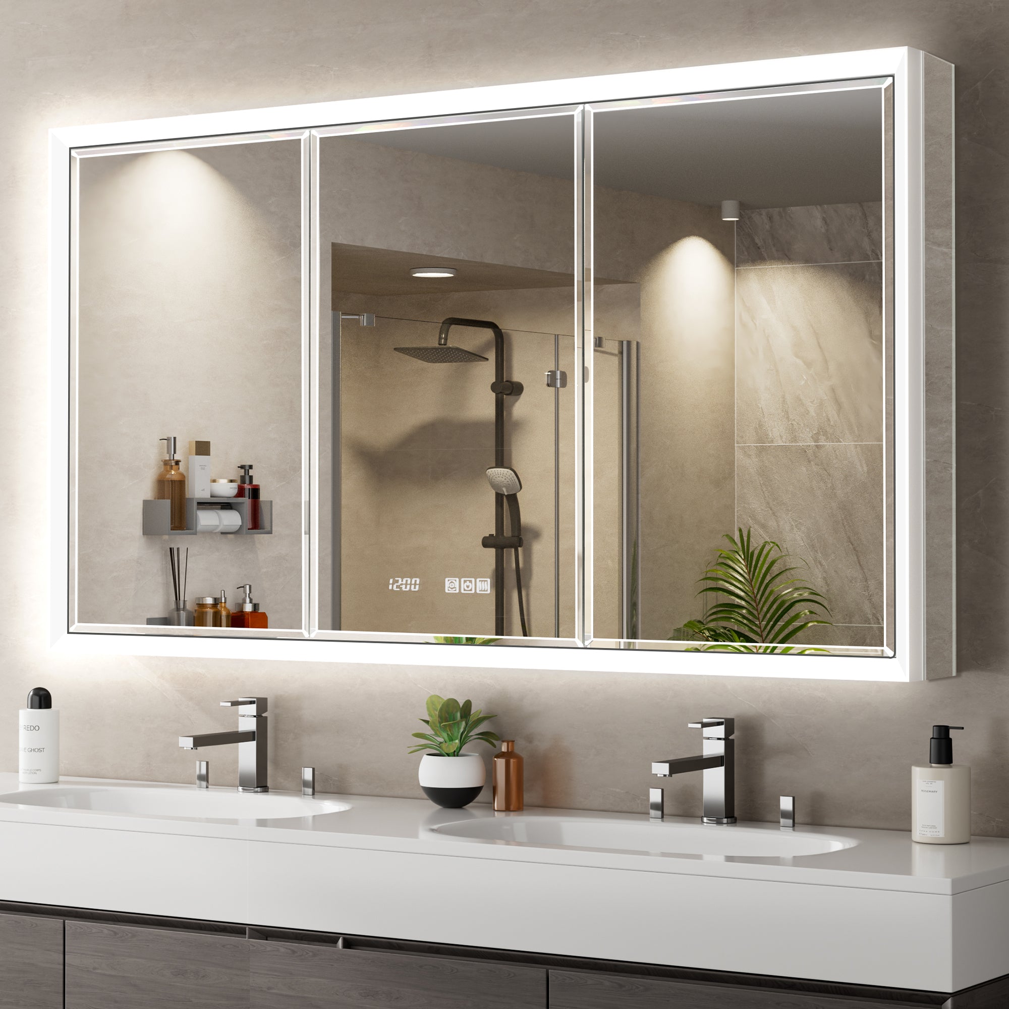 Prism 54x30'' Double-Beveled Artisan LED Medicine Cabinet