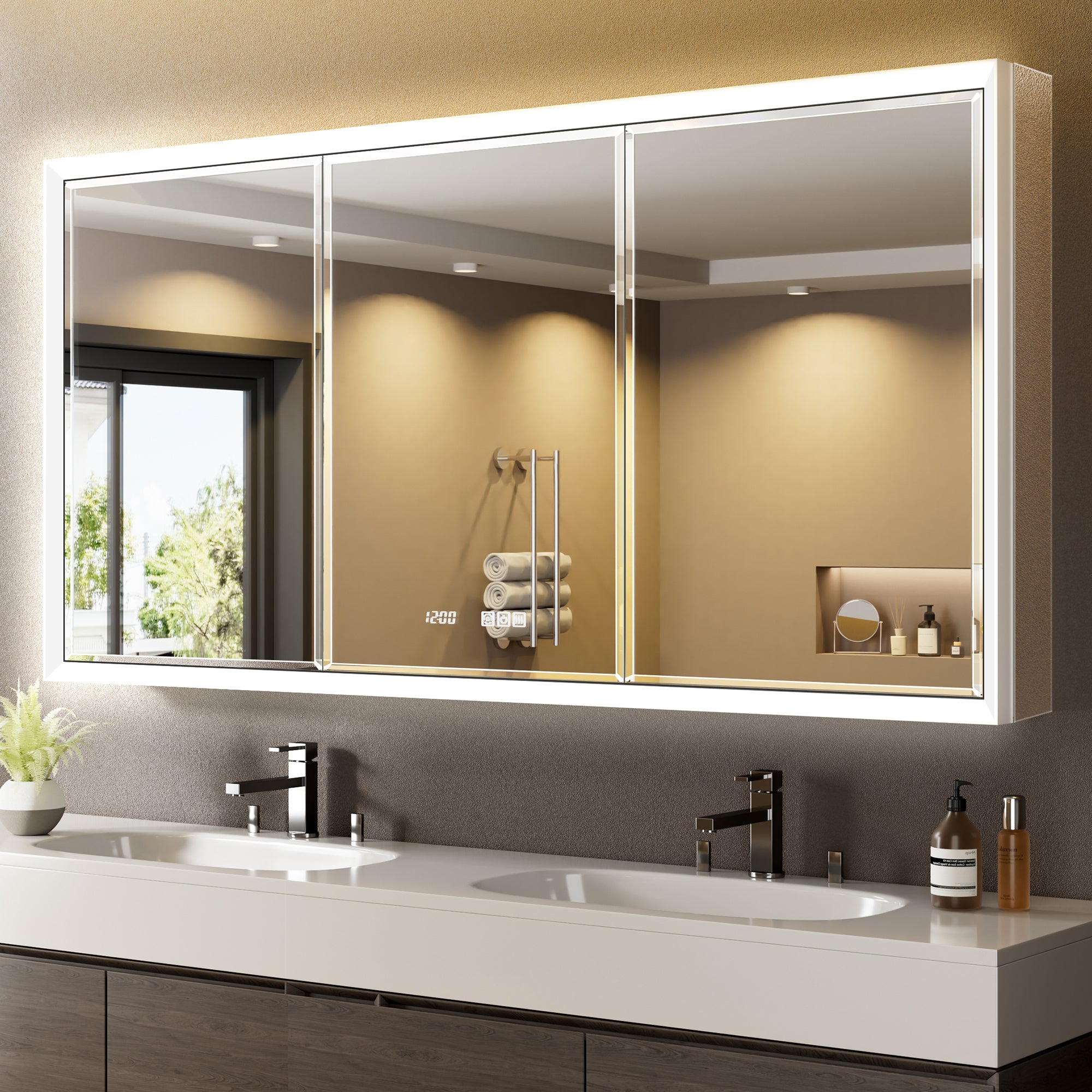 Prism 60x30'' Double-Beveled Artisan LED Medicine Cabinet