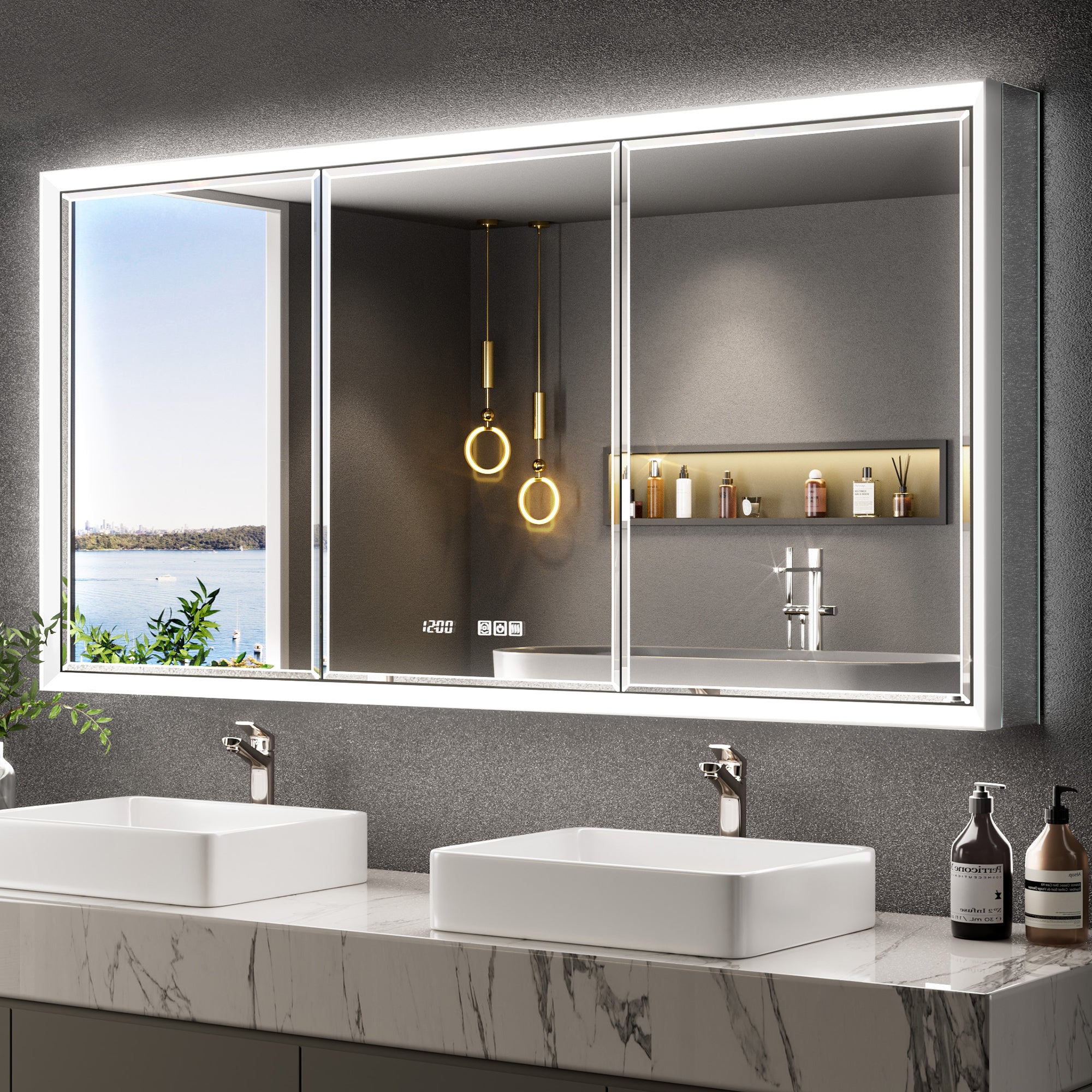 Prism 60x30'' Double-Beveled Artisan LED Medicine Cabinet