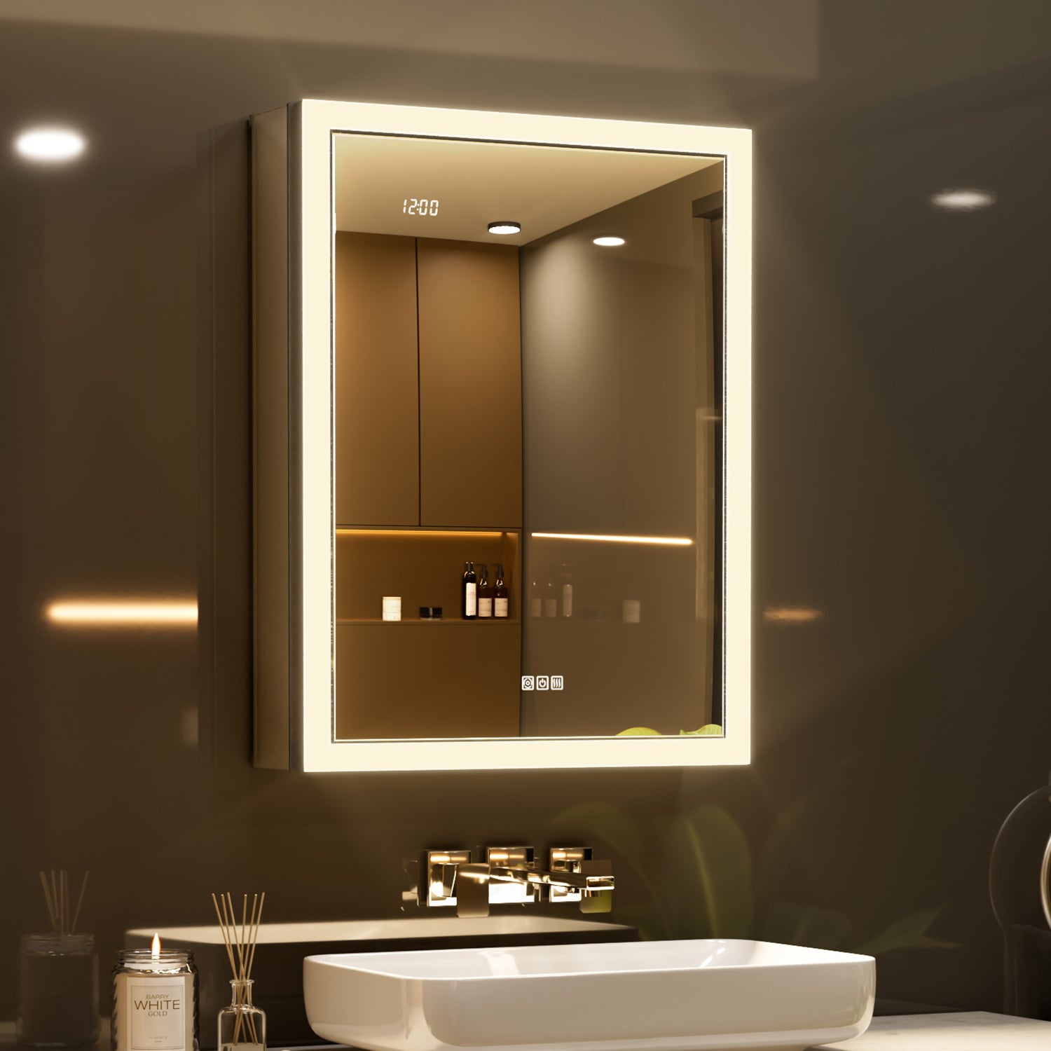 Apex 20x26'' Intelligent Anti-Fog LED Medicine Cabinet – Left Hinge