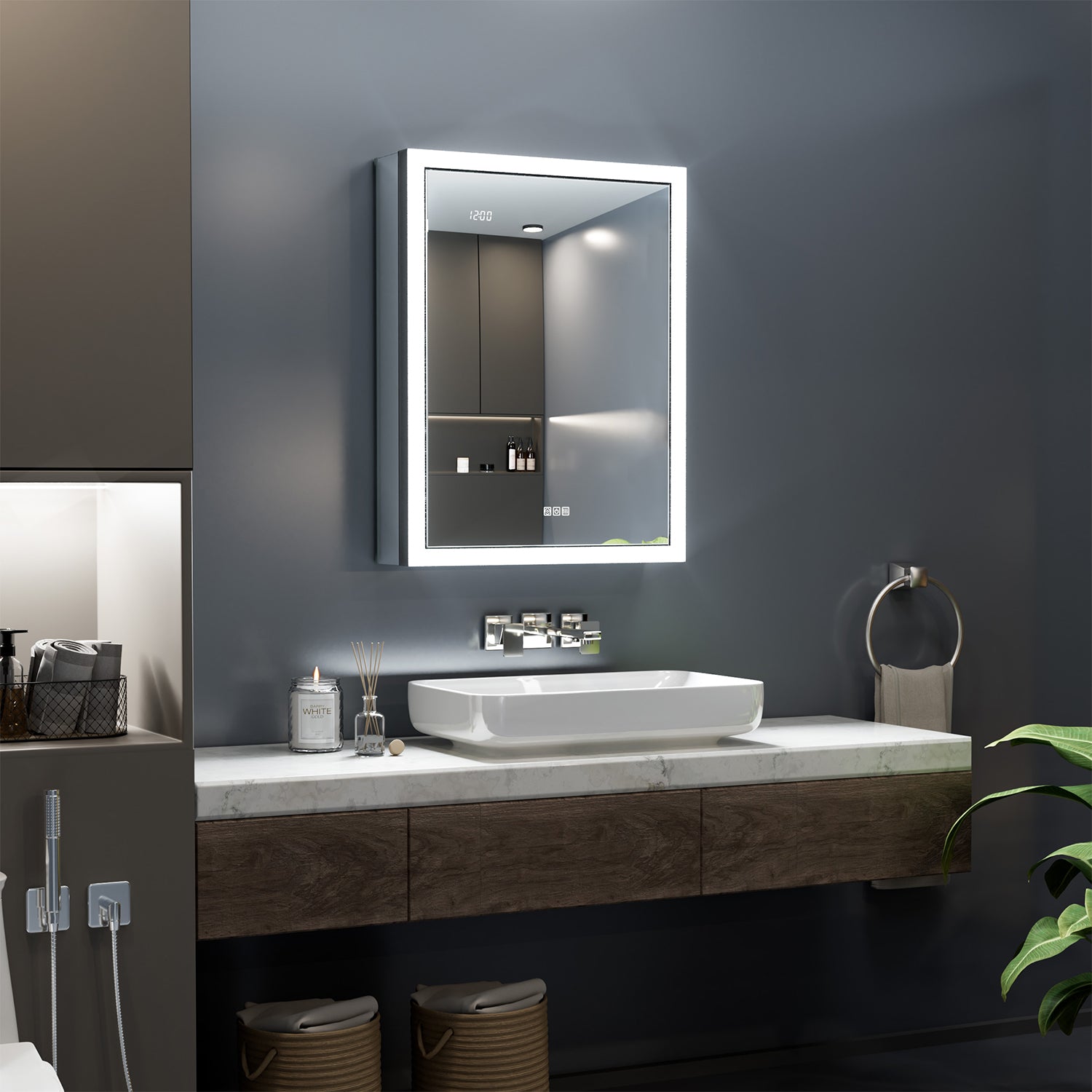 Apex 20x26'' Intelligent Anti-Fog LED Medicine Cabinet – Left Hinge