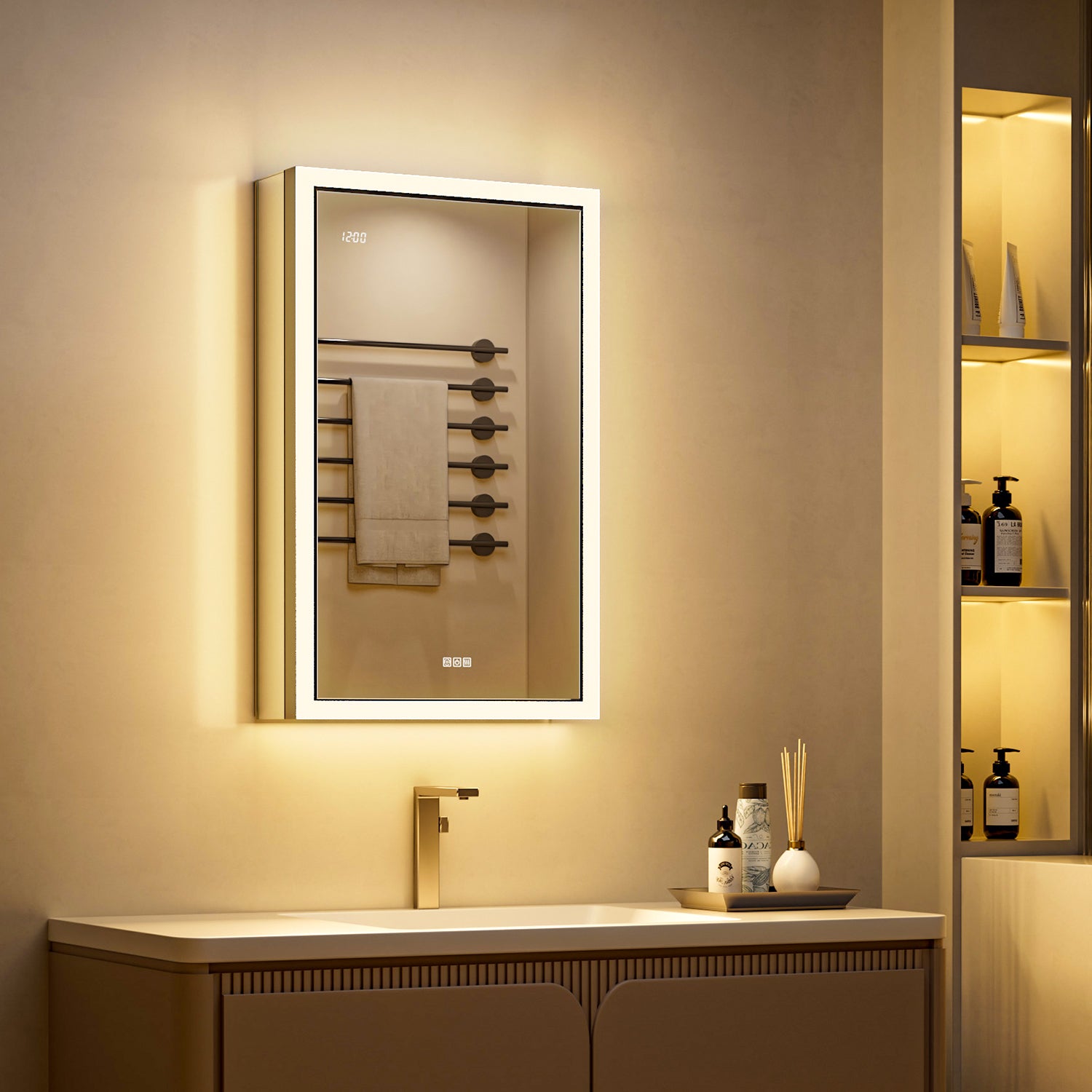 Apex 20x32'' Intelligent Anti-Fog LED Medicine Cabinet – Left Hinge