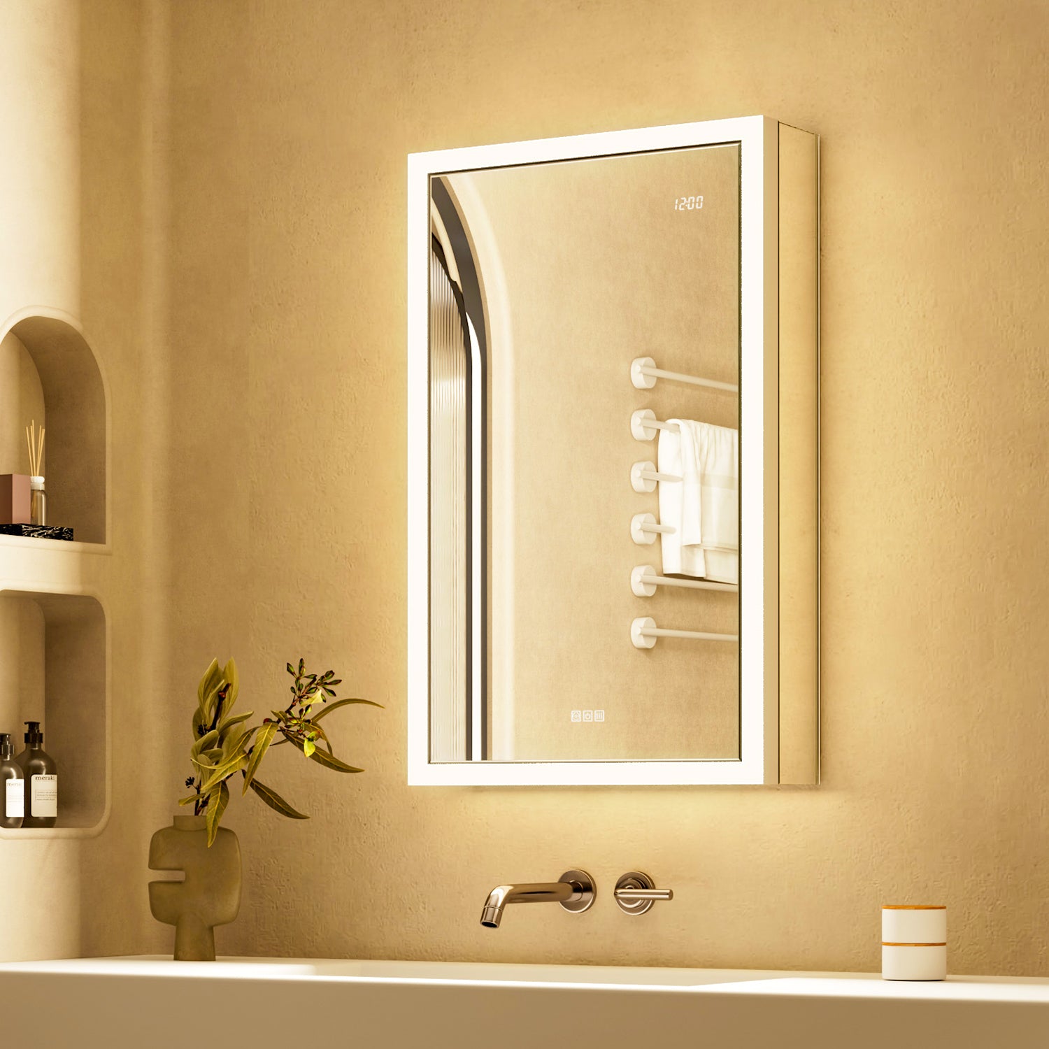 Apex 20x32'' Intelligent Anti-Fog LED Medicine Cabinet – Right Hinge