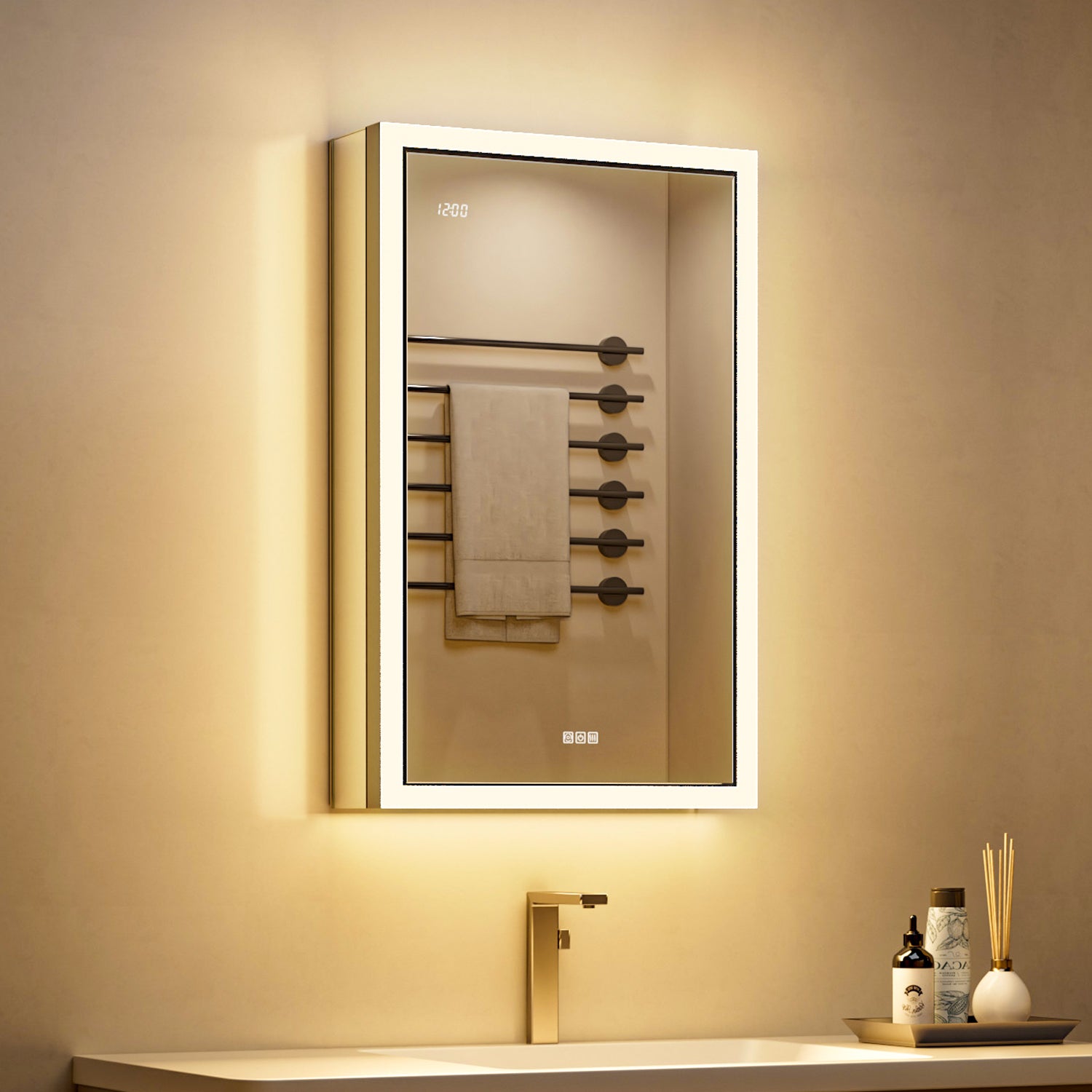 Apex 20x32'' Intelligent Anti-Fog LED Medicine Cabinet – Left Hinge