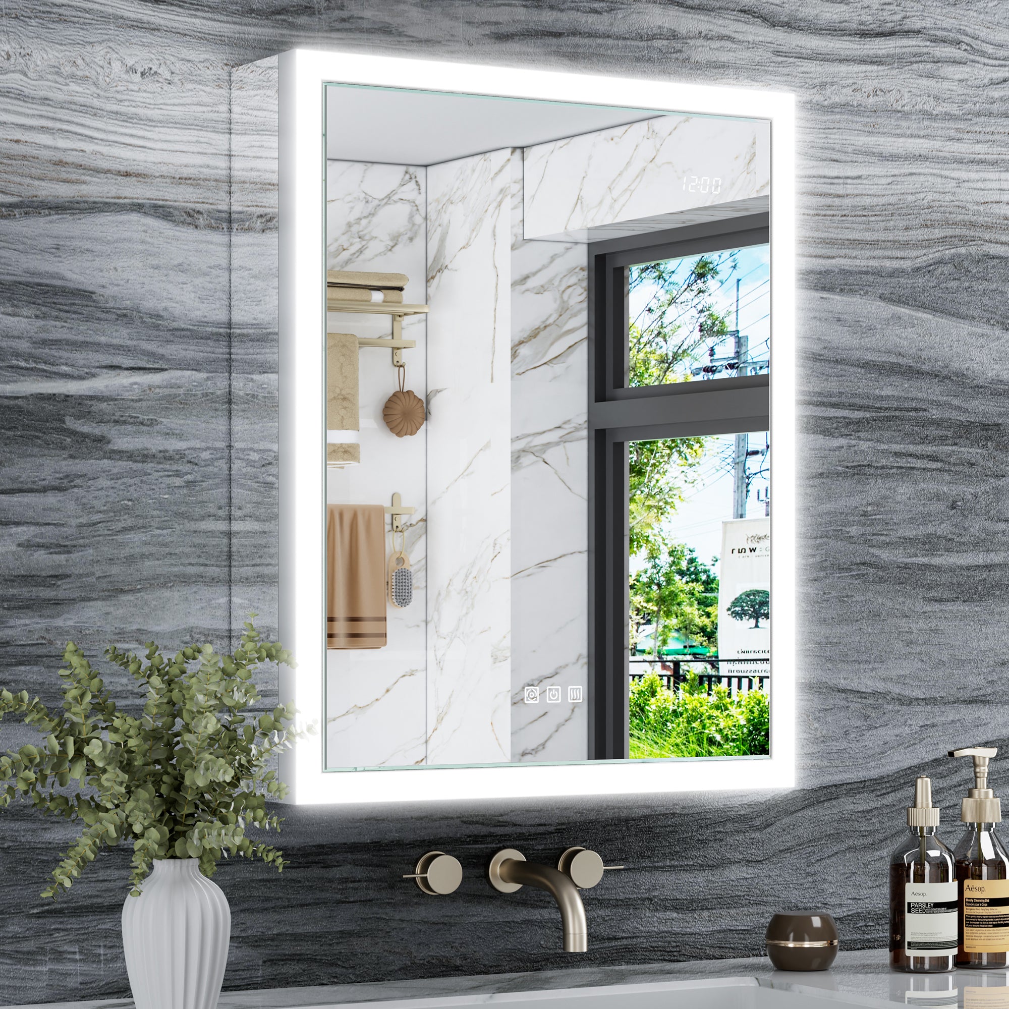 Apex 24x30'' Intelligent Anti-Fog LED Medicine Cabinet – Right Hinge