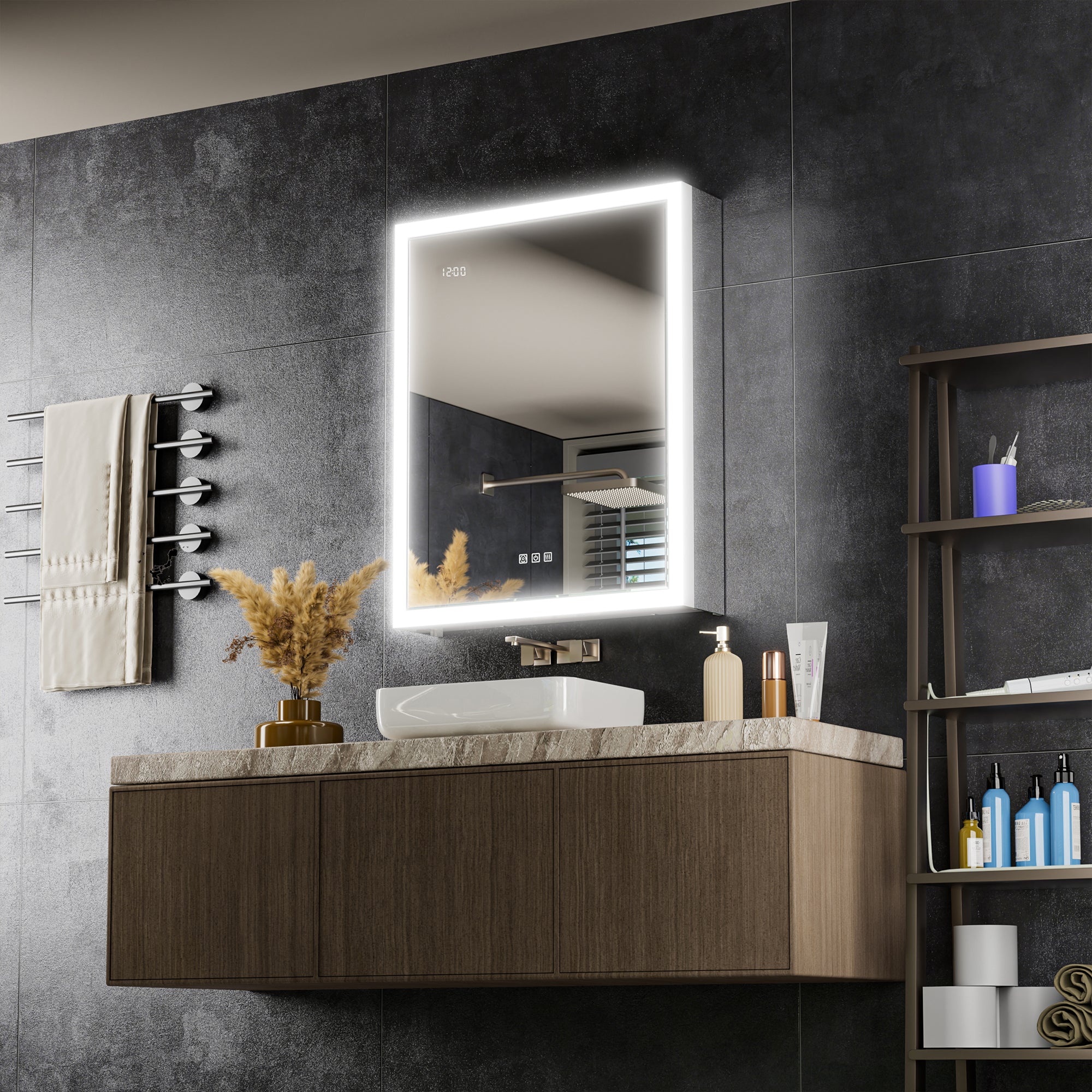 Apex 24x30'' Intelligent Anti-Fog LED Medicine Cabinet – Left Hinge