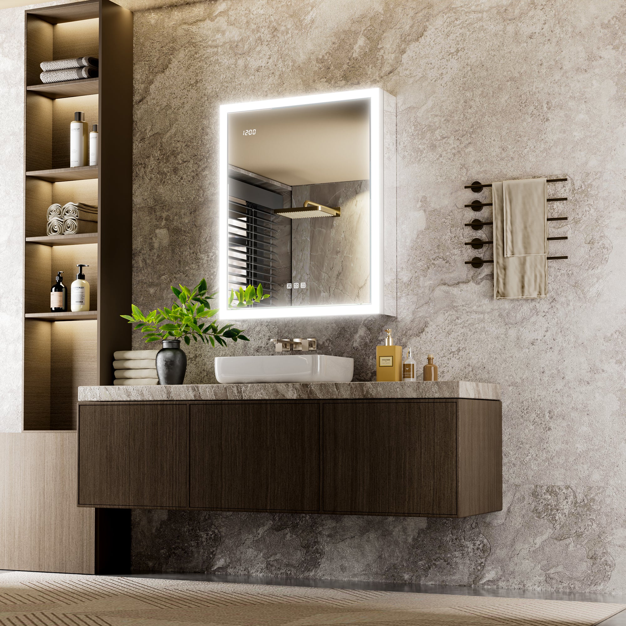 Apex 24x30'' Intelligent Anti-Fog LED Medicine Cabinet – Left Hinge