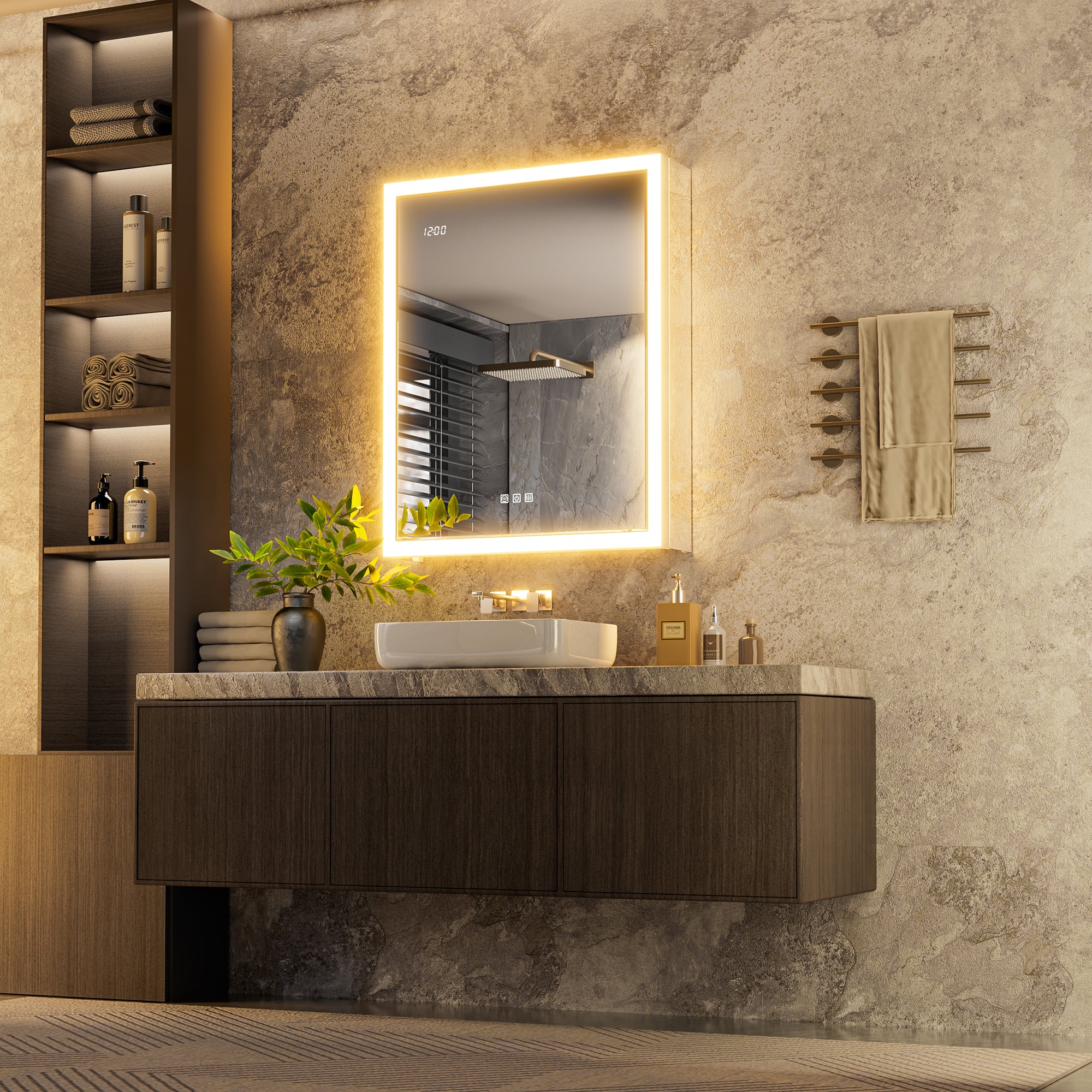 Apex 24x30'' Intelligent Anti-Fog LED Medicine Cabinet – Left Hinge