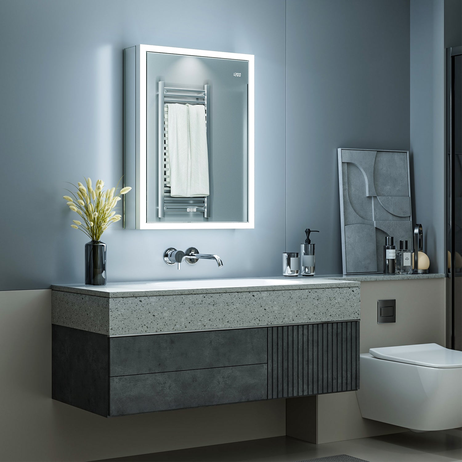 Apex 24x32'' Intelligent Anti-Fog LED Medicine Cabinet – Right Hinge