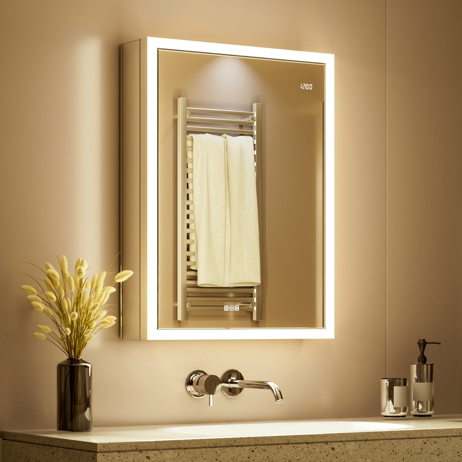 Apex 24x32'' Intelligent Anti-Fog LED Medicine Cabinet – Right Hinge