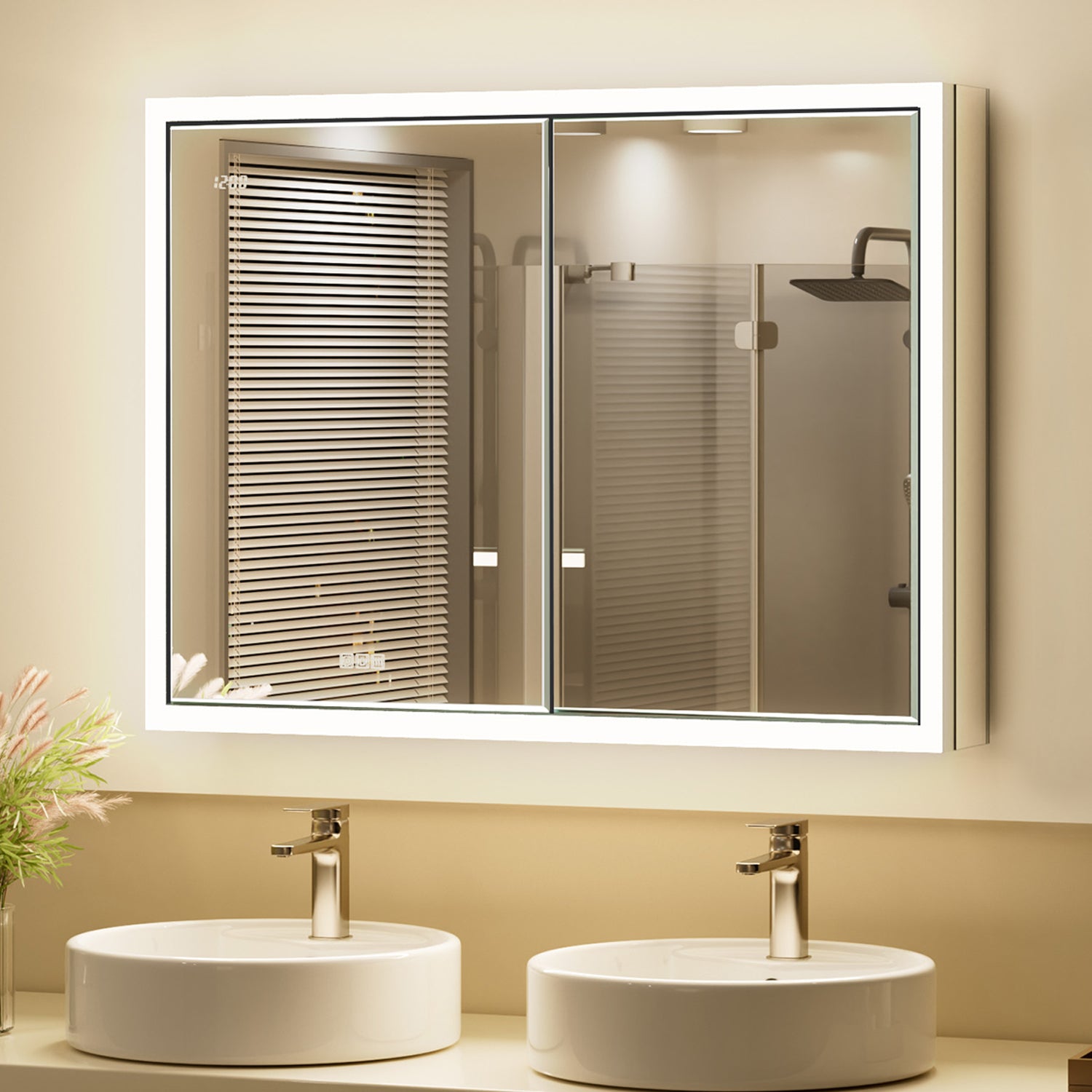 Apex 40x30'' Intelligent Anti-Fog LED Medicine Cabinet