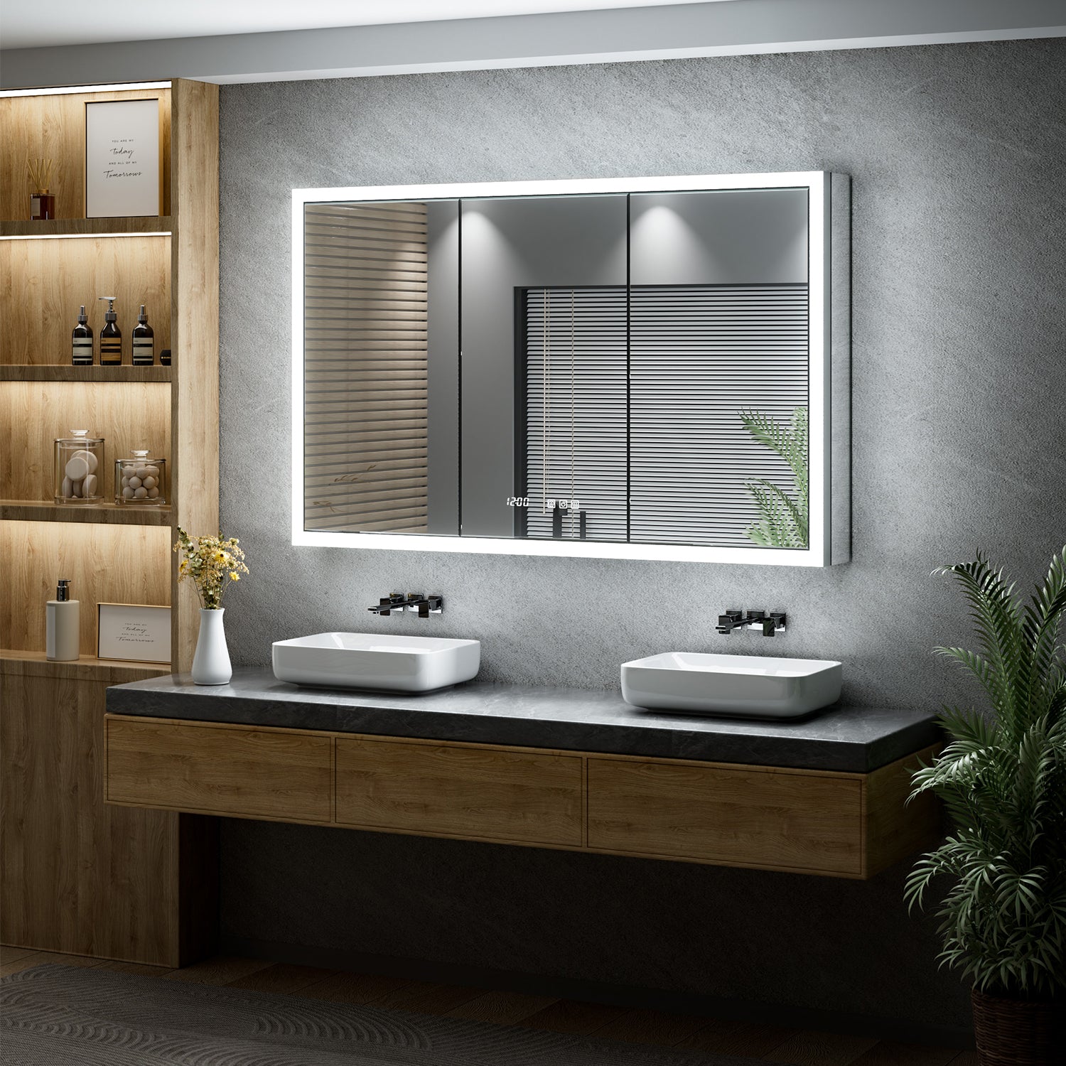 Apex 48x30'' Intelligent Anti-Fog LED Medicine Cabinet