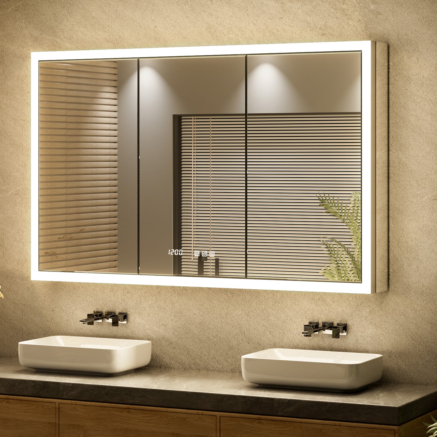 Apex 48x30'' Intelligent Anti-Fog LED Medicine Cabinet