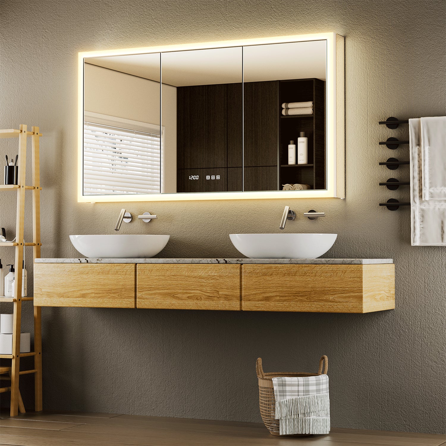 Apex 54x30'' Intelligent Anti-Fog LED Medicine Cabinet