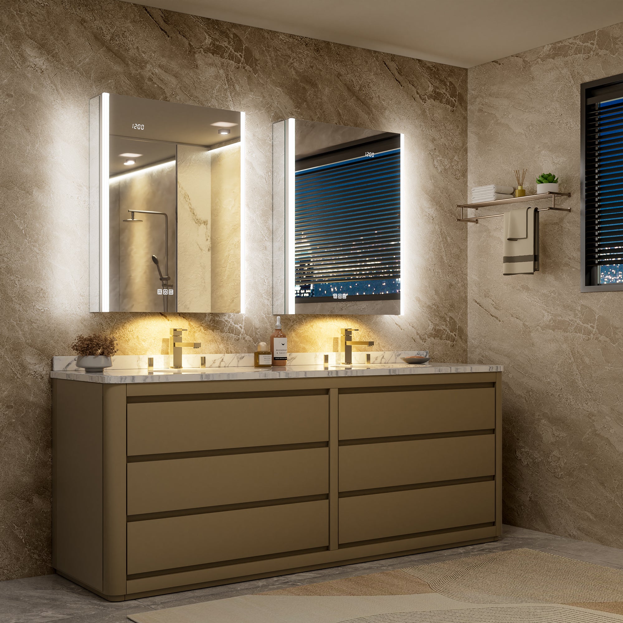 Auralux Core 24x32'' Front-Lit LED Medicine Cabinet Mirror Soft-Close Right Hinge