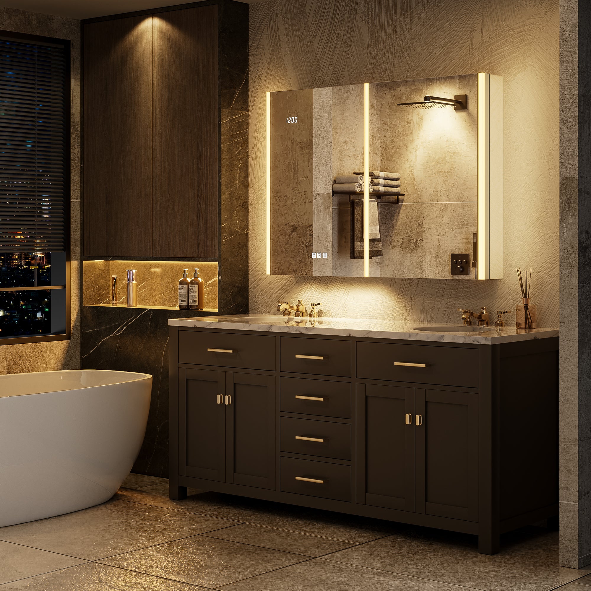 Auralux Core 40x30'' Front-Lit LED Medicine Cabinet Mirror
