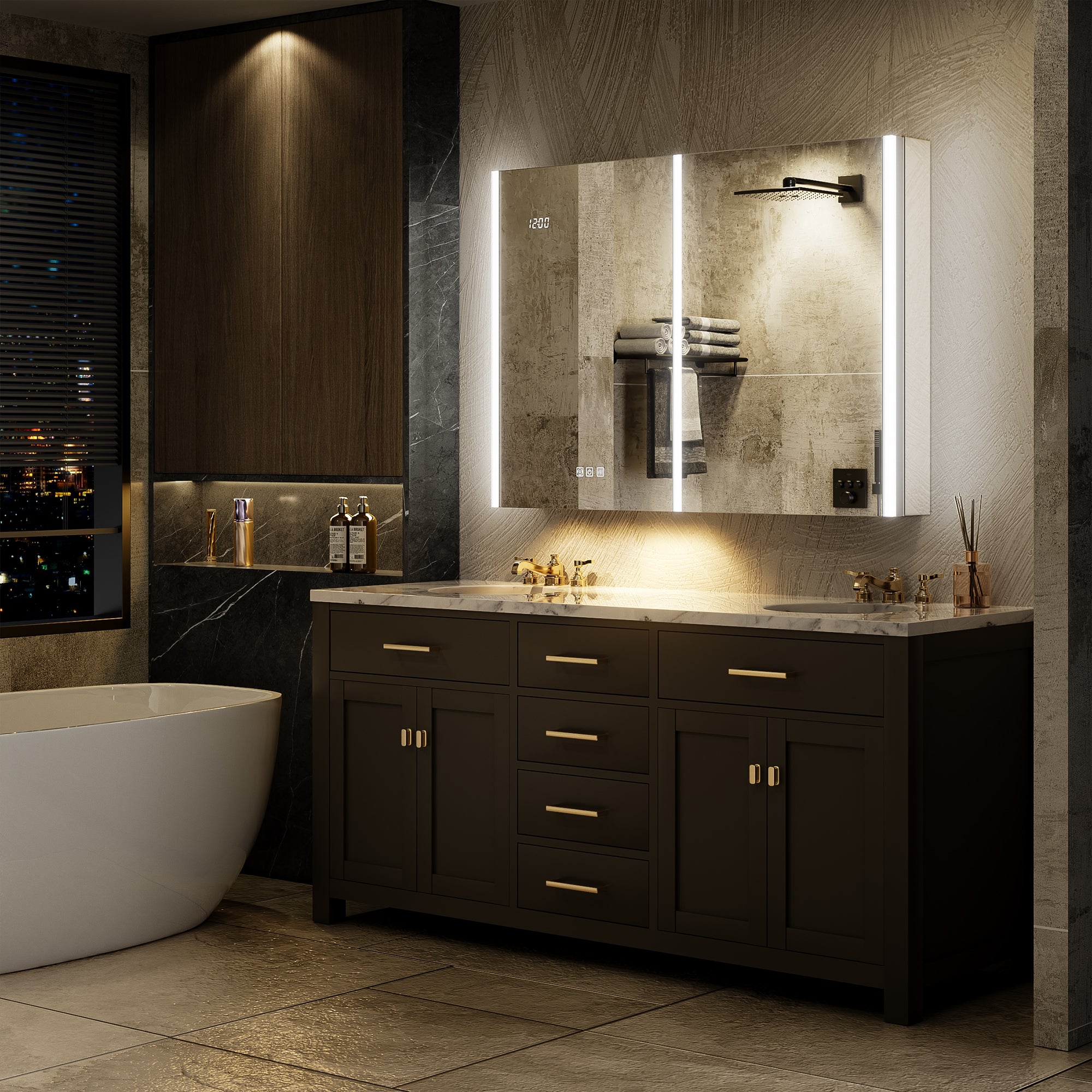 Auralux Core 40x30'' Front-Lit LED Medicine Cabinet Mirror