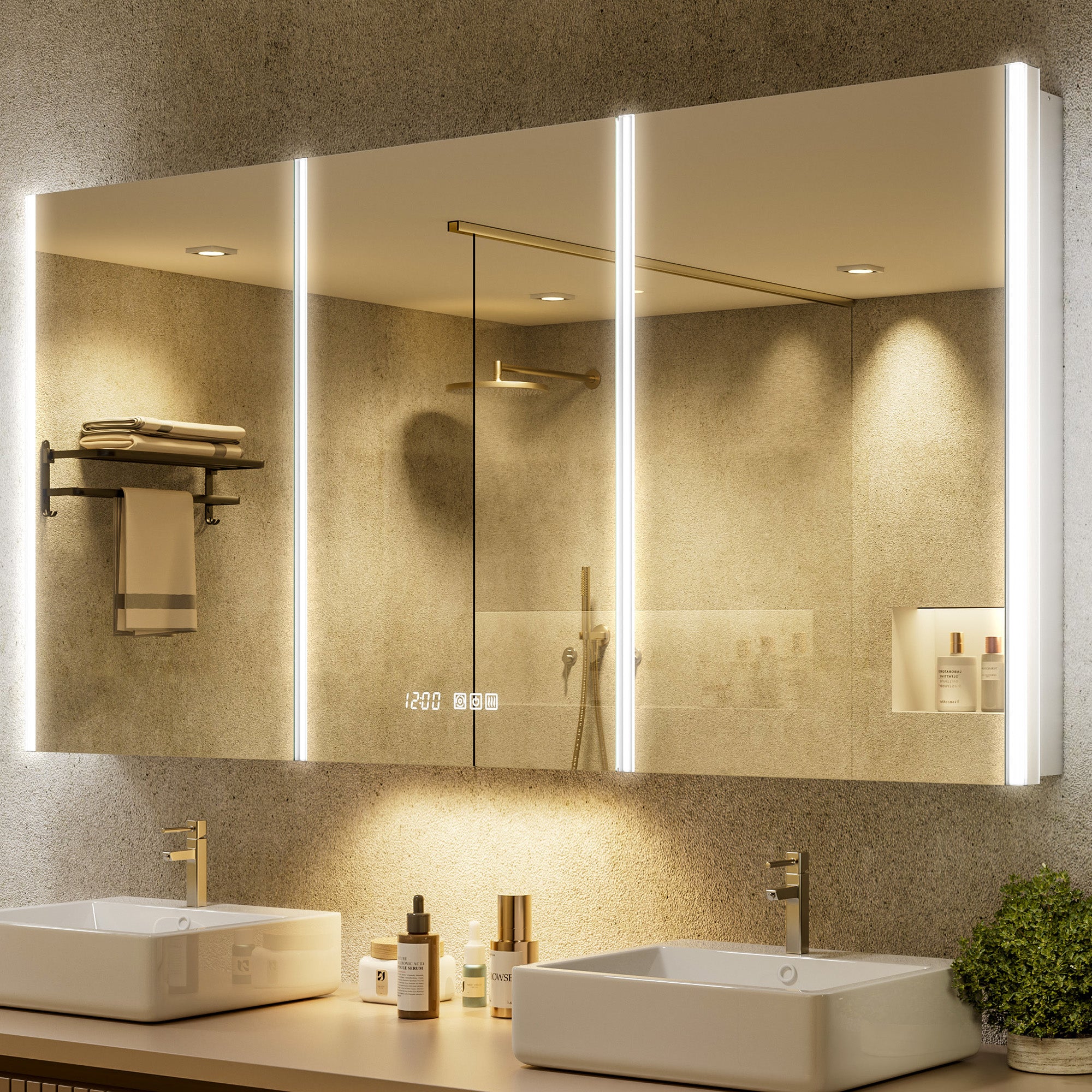 Auralux Core 60x30'' Front-Lit LED Medicine Cabinet Mirror