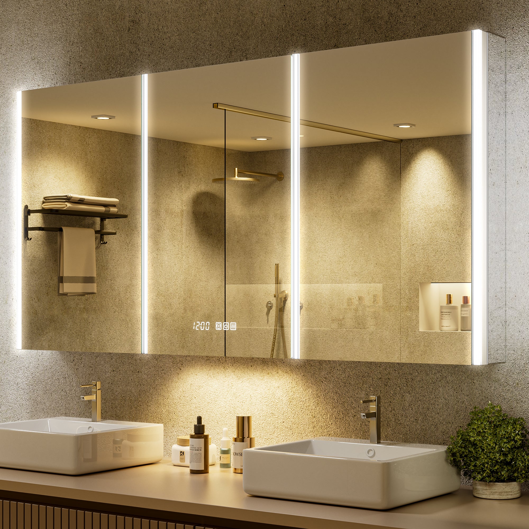 Auralux Core 60x30'' Front-Lit LED Medicine Cabinet Mirror