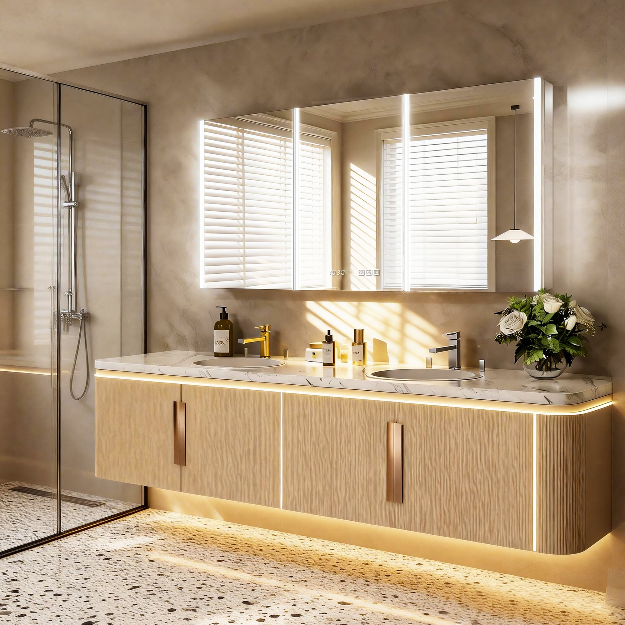 Auralux Core 72x30'' Front-Lit LED Medicine Cabinet Mirror