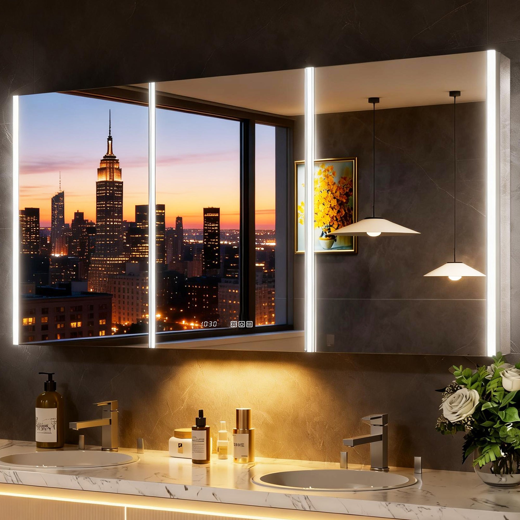 Auralux Core 72x30'' Front-Lit LED Medicine Cabinet Mirror