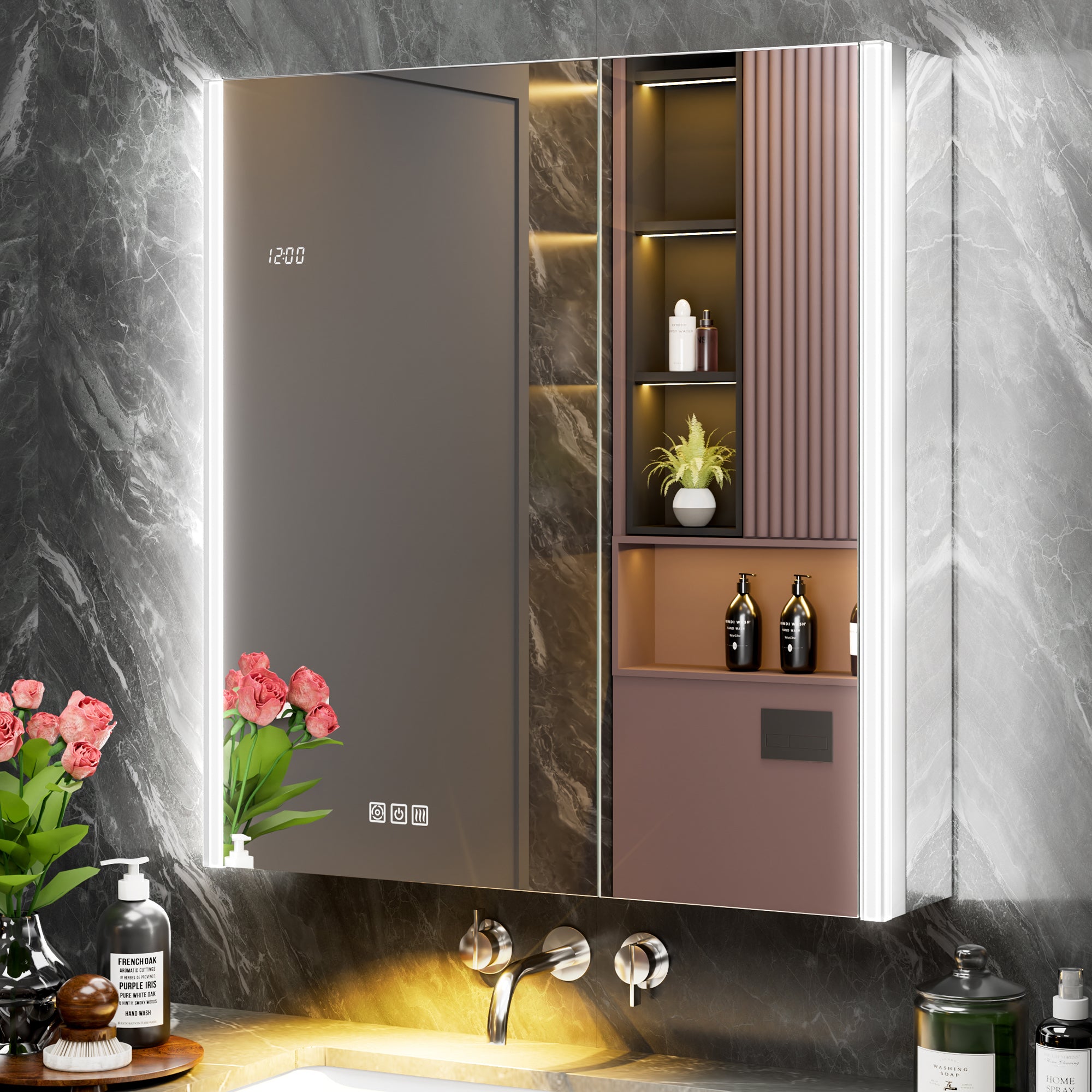 Auralux Pro 30x32'' LED Lighted Medicine Cabinet Mirror
