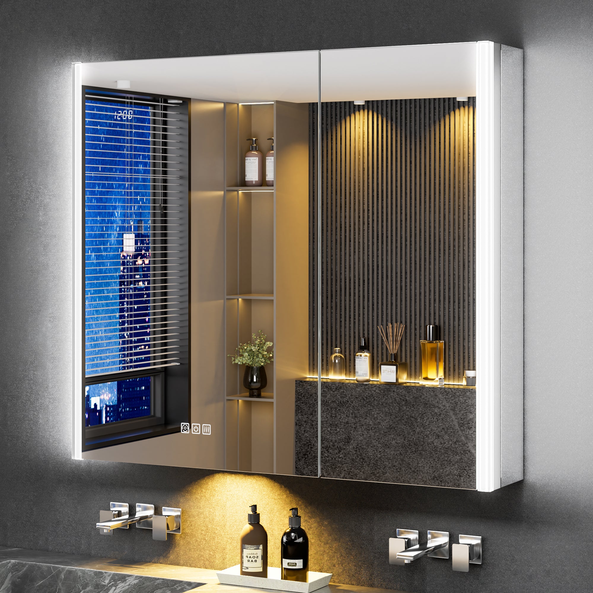 Auralux Pro 36x32'' LED Lighted Medicine Cabinet Mirror